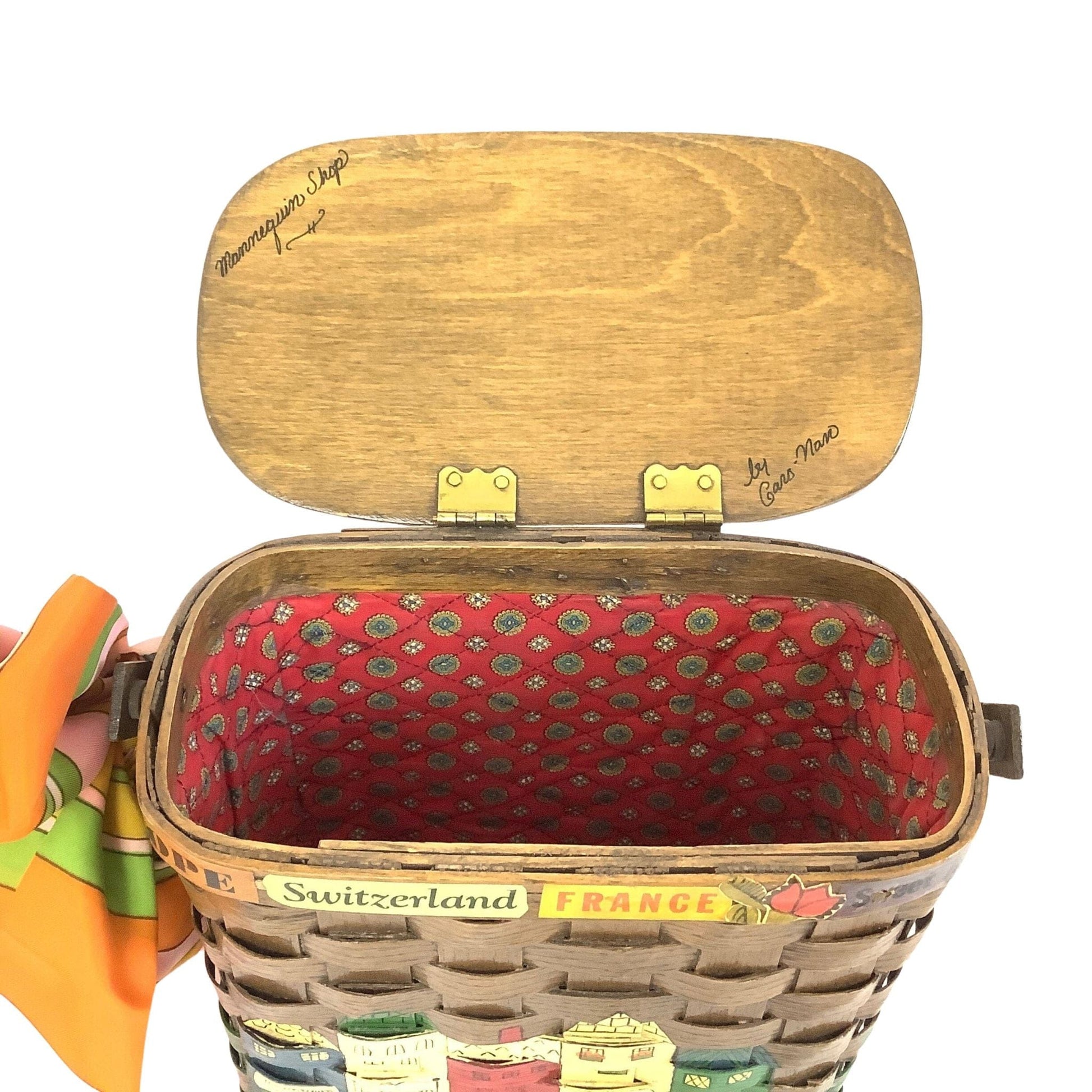 Caro Nano Painted Basket Bag Multi / Wood / Vintage 1950s