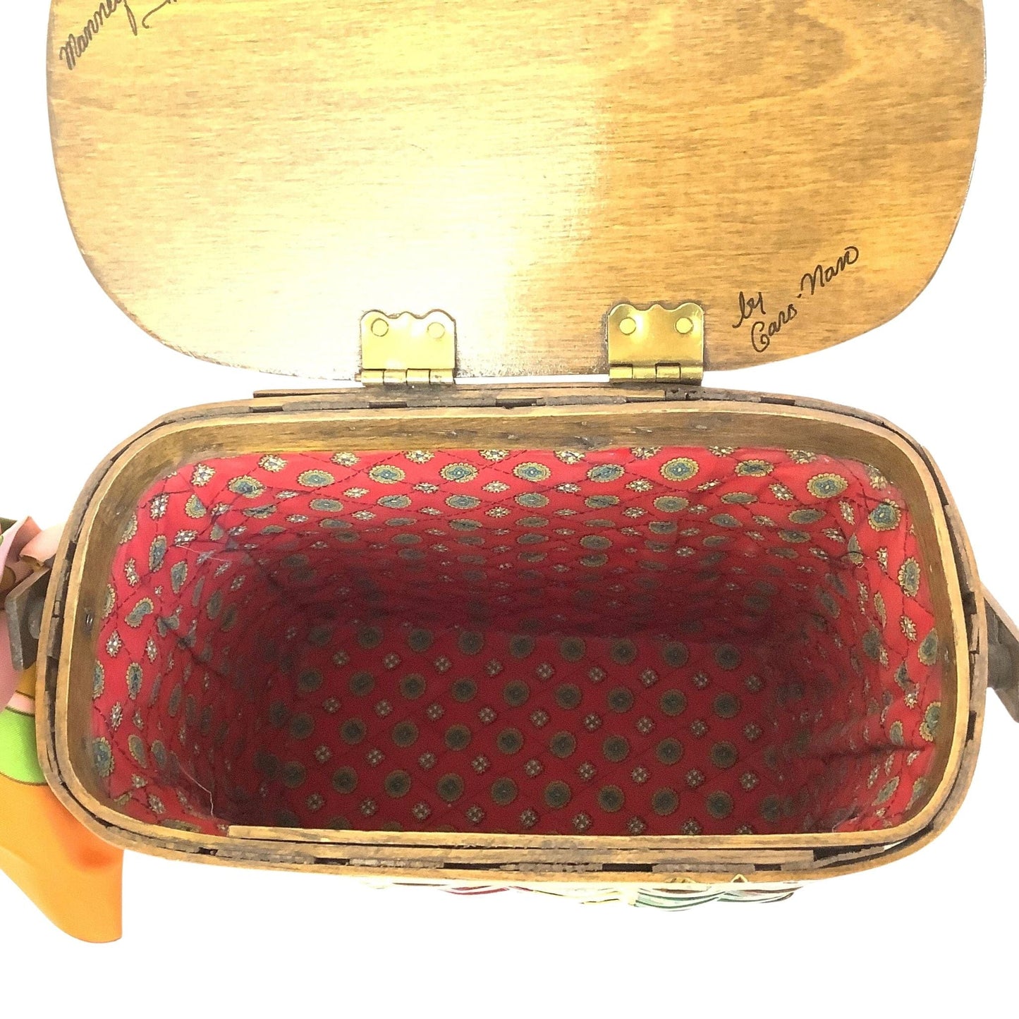 Caro Nano Painted Basket Bag Multi / Wood / Vintage 1950s