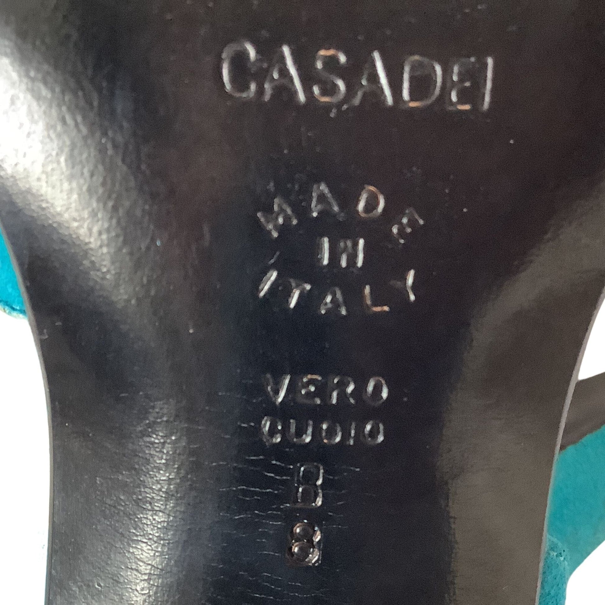 Casadei Teal Blue Heels 7.5 / Blue / Classic