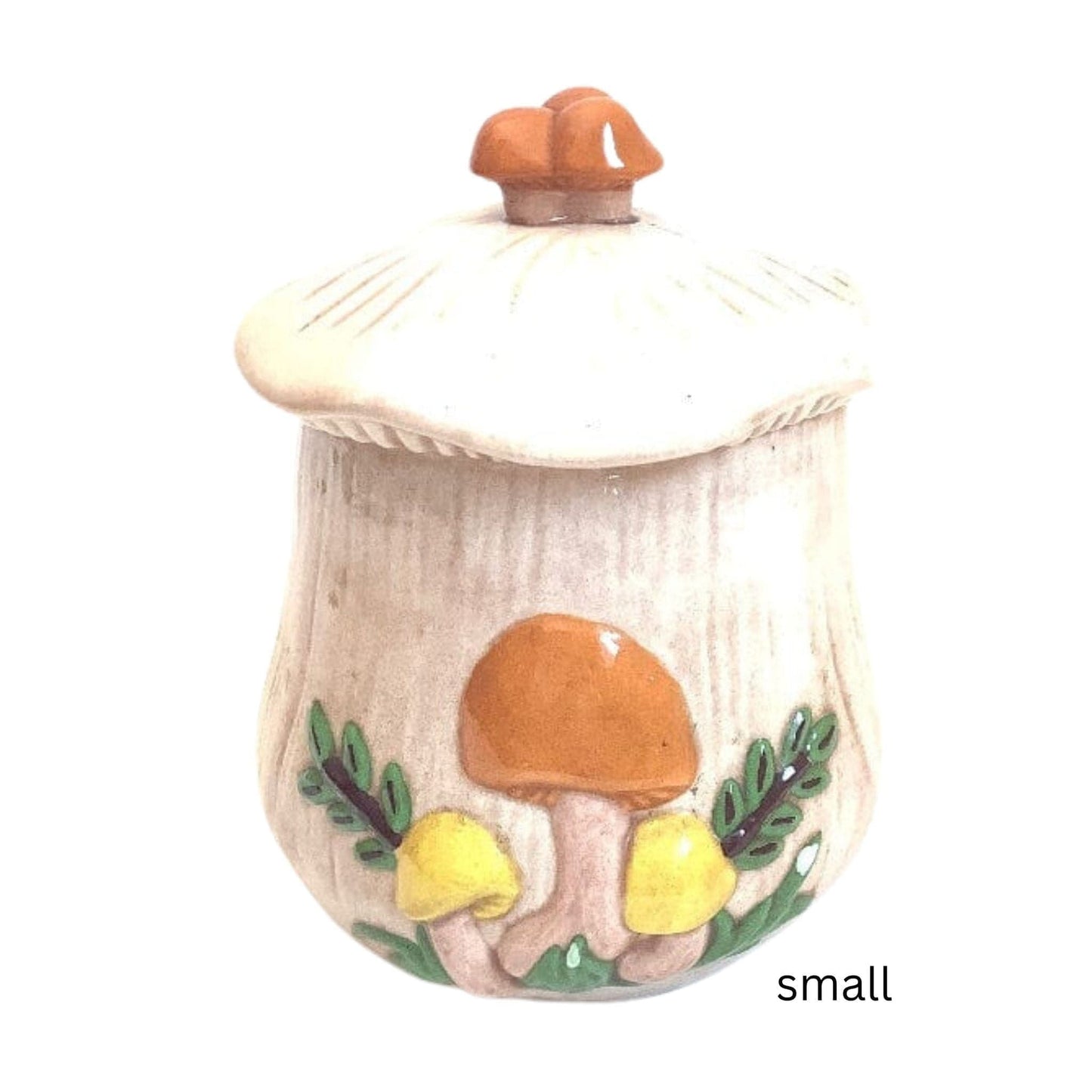 Ceramic Mushroom Canisters Small / Ceramic / Vintage 1980s