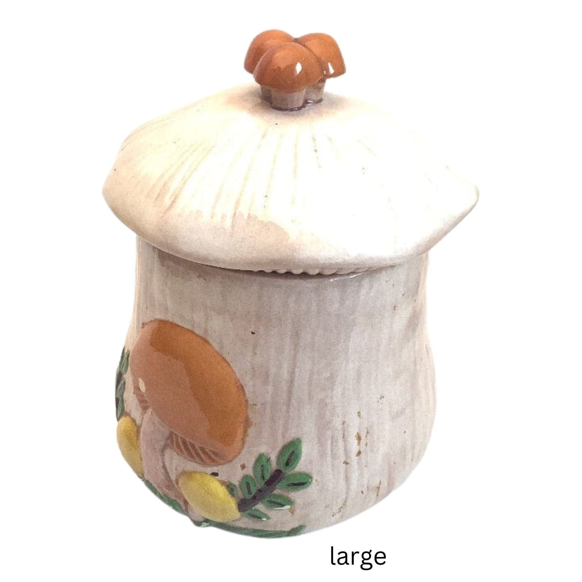 Ceramic Mushroom Canisters Large / Ceramic / Vintage 1980s