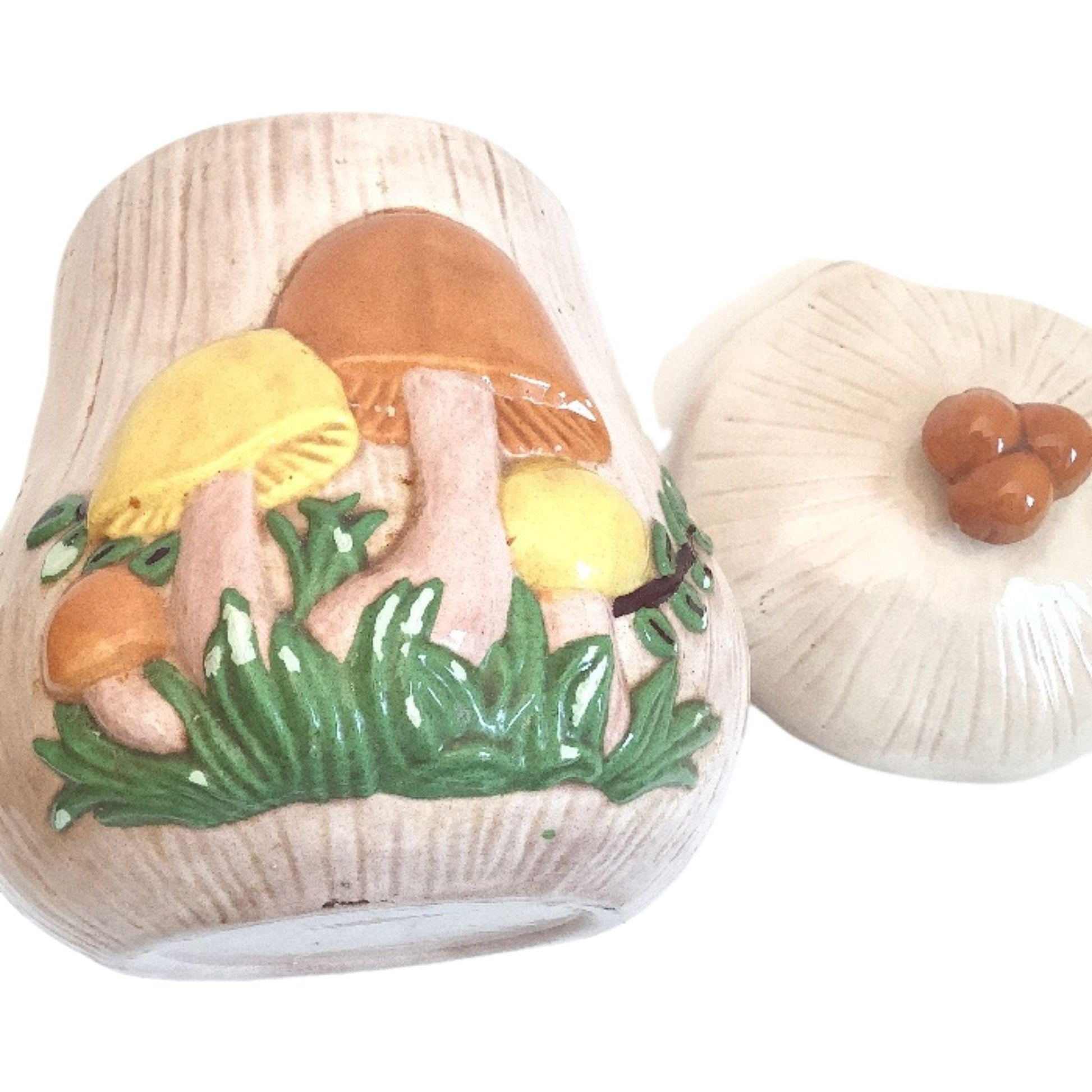 Ceramic Mushroom Canisters Multicolor / Ceramic / Mushroom