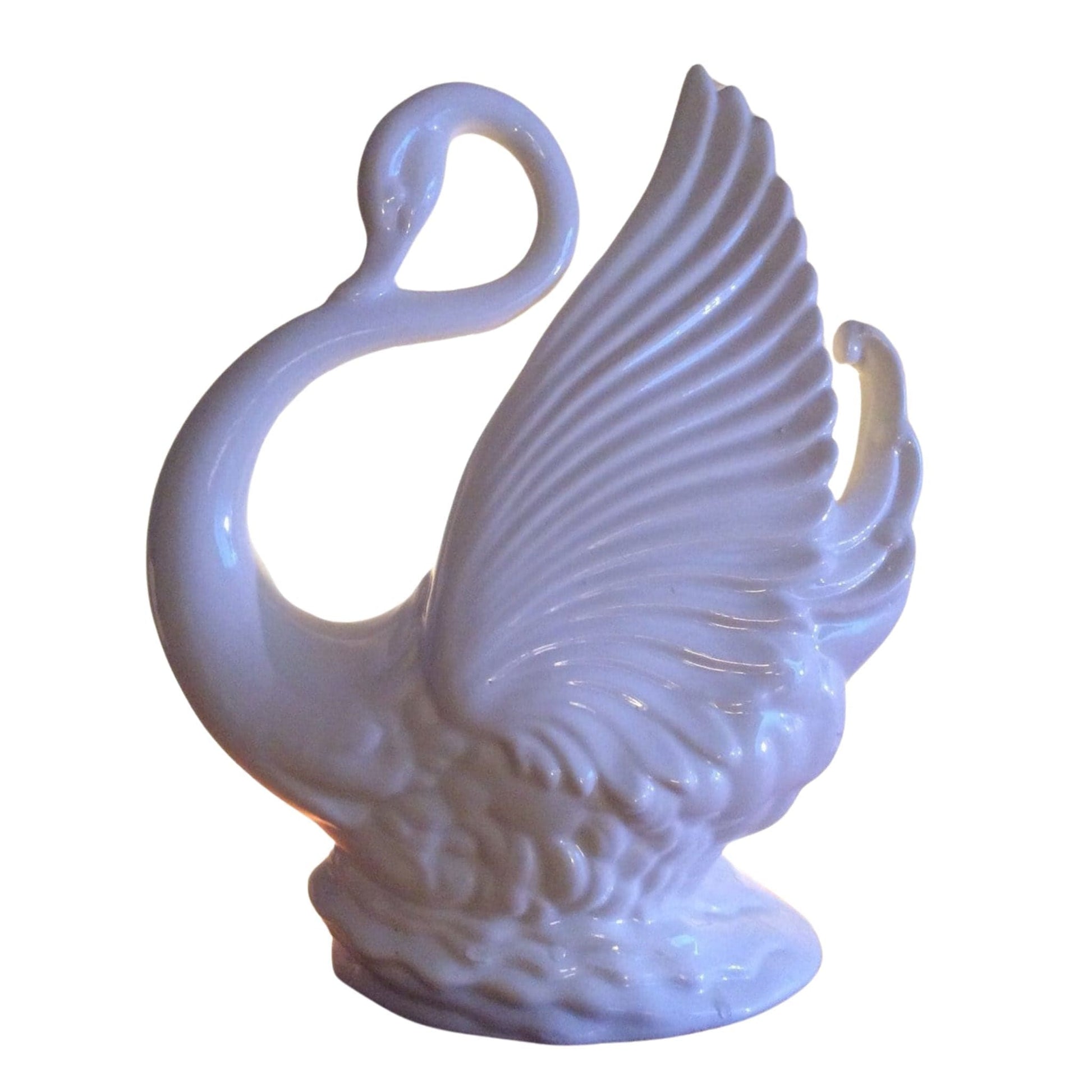 Ceramic Swan TV Lamp White / Ceramic / Vintage 1980s