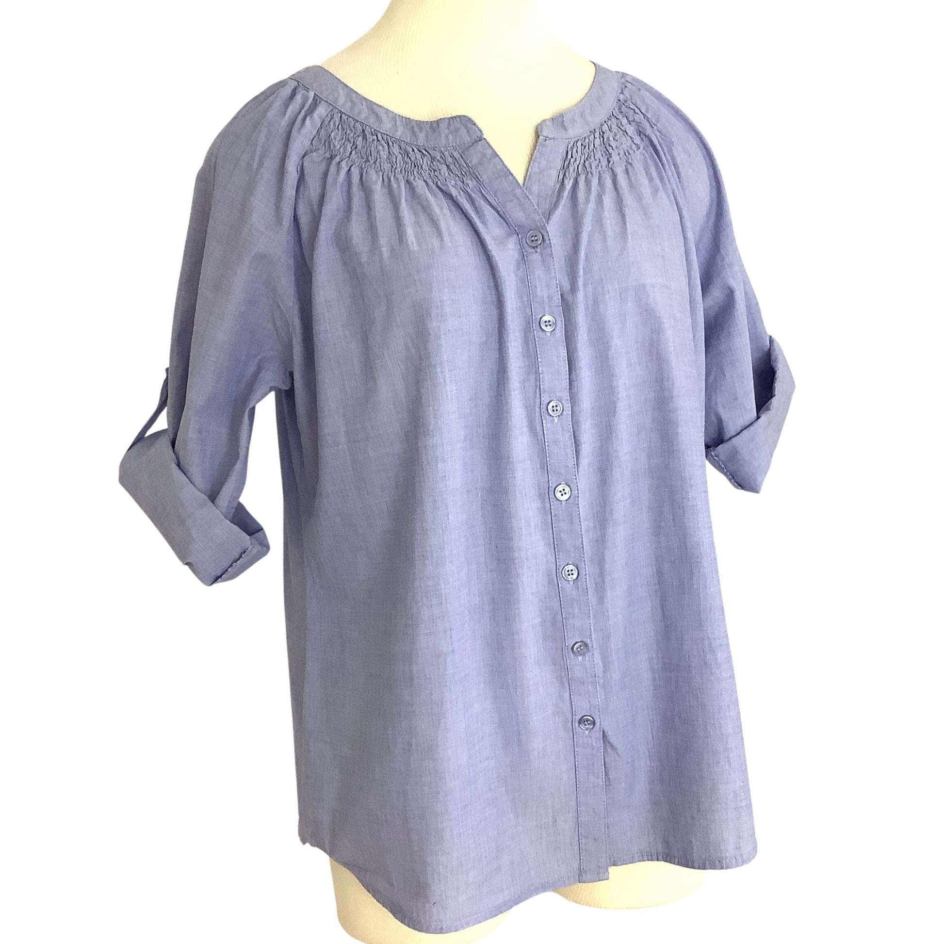 Chambray Top EUC Large / Cotton / Y2K - Now