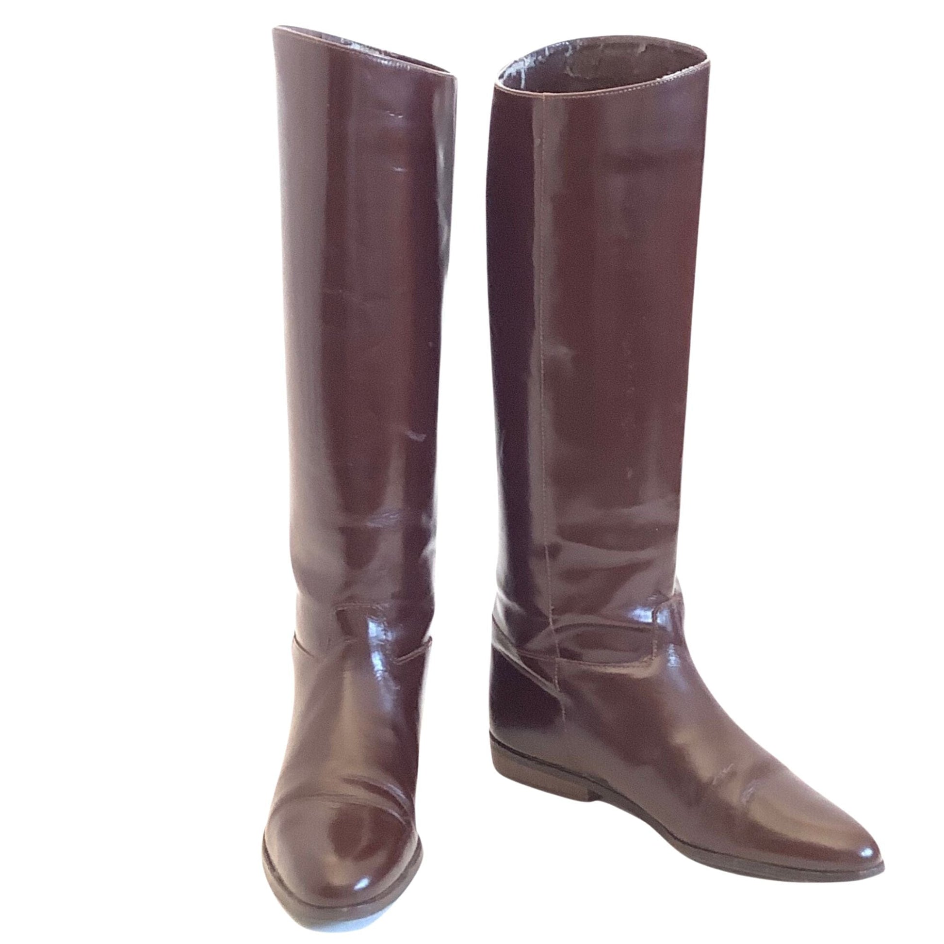 Charles David Flat Boots 6 / Brown / Vintage 1980s