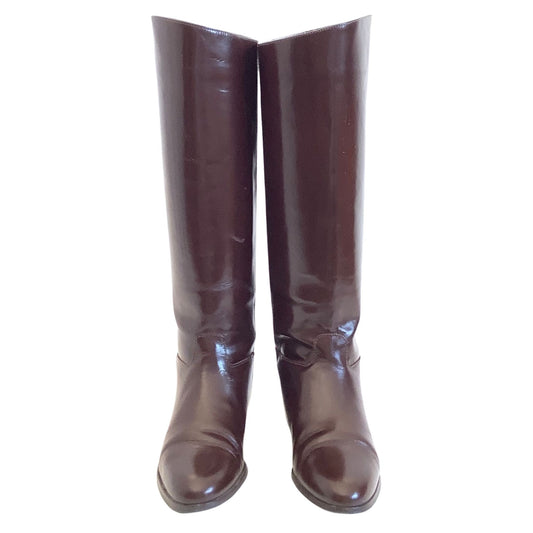 Charles David Flat Boots 6 / Brown / Vintage 1980s