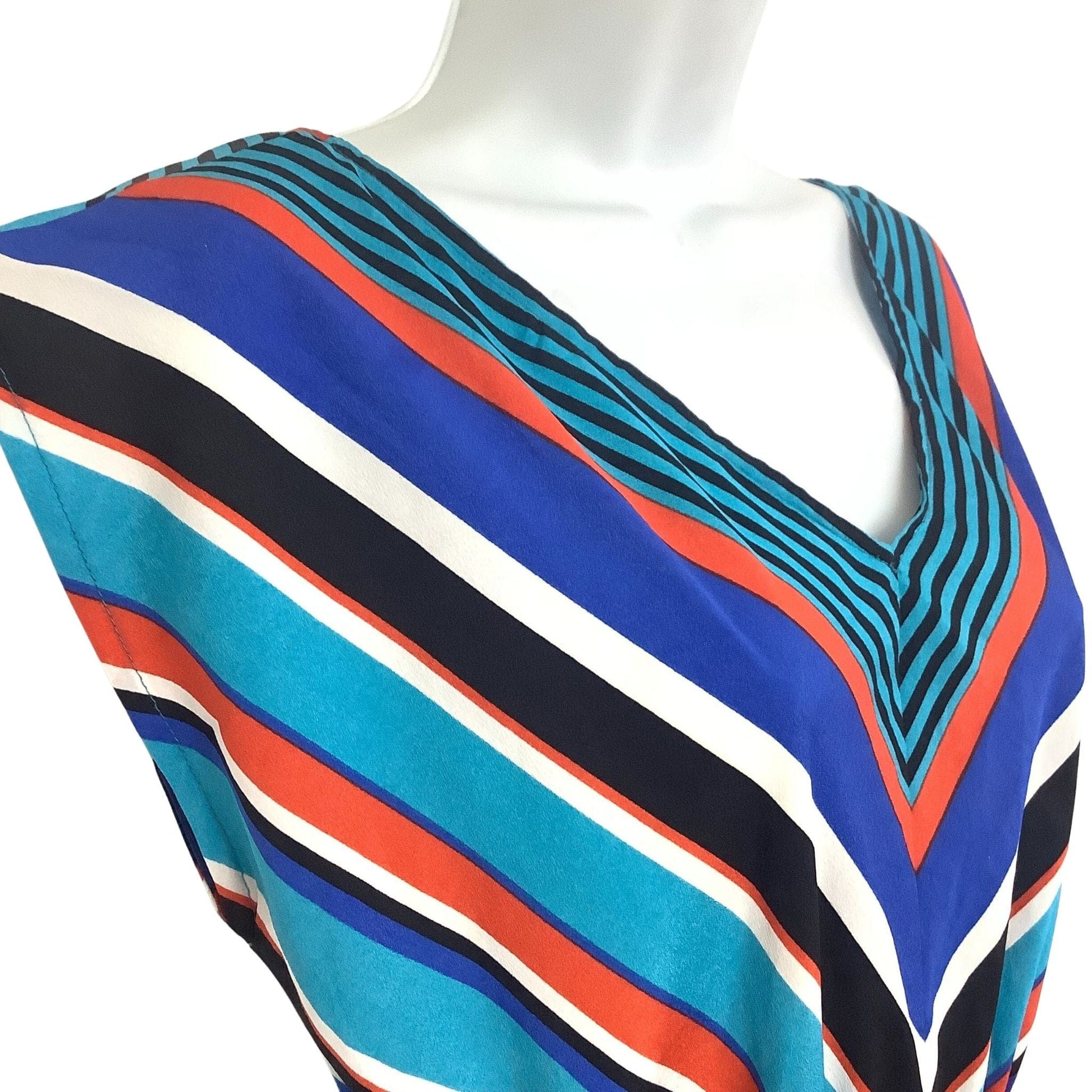 Chevron Shift Dress Small / Multi / Vintage 1980s