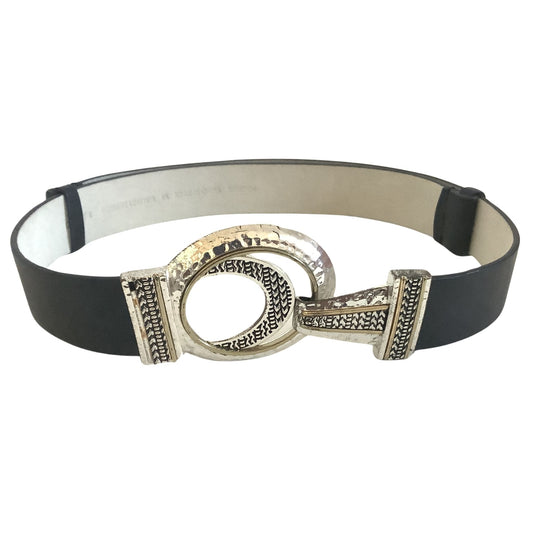 Chico's Black Belt M/L / Black / Leather