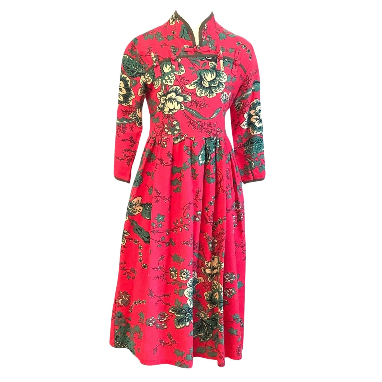 Chinoiserie Cotton Dress Small / Multi / Y2K - Now