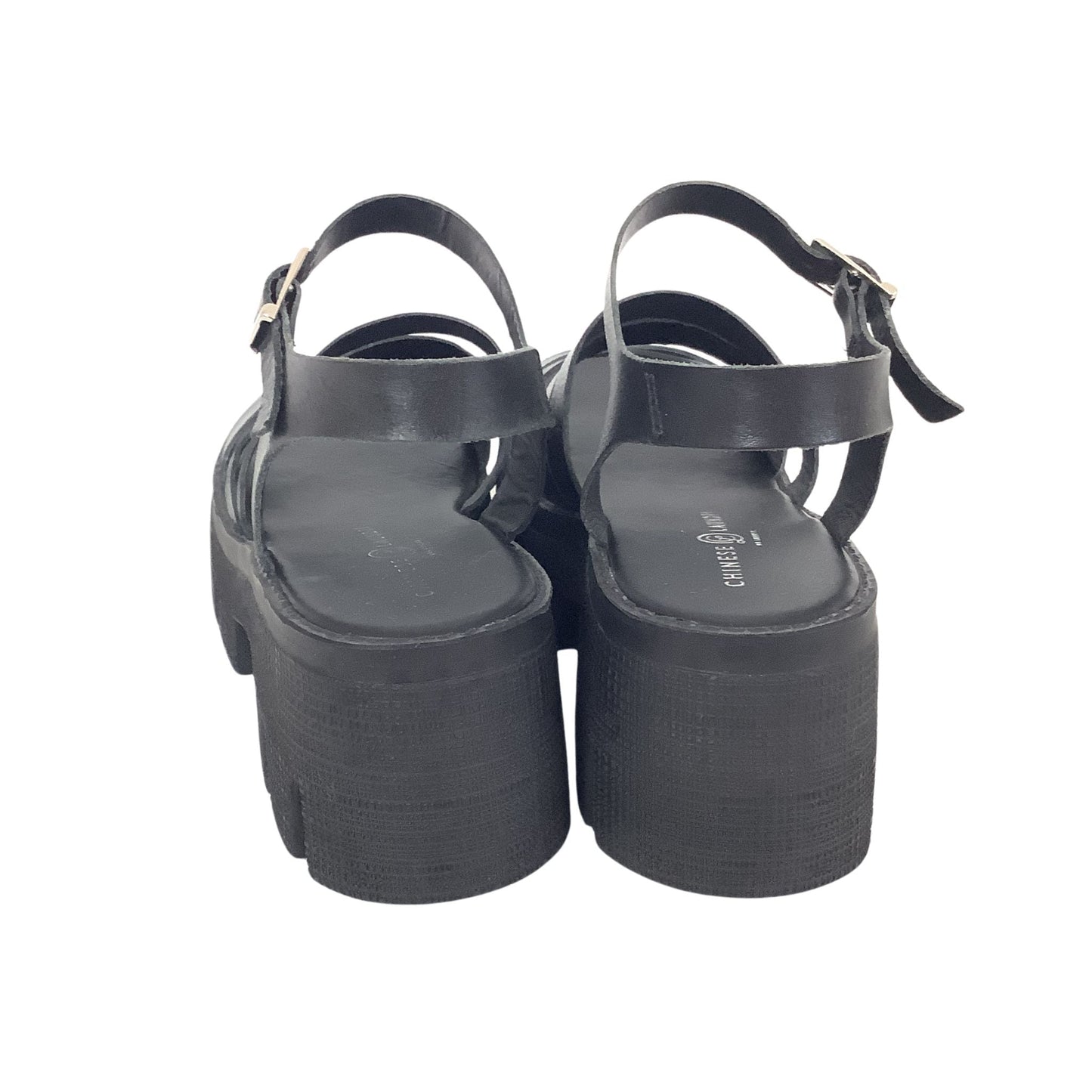 Chunky Black Sandals 9 / Black / Round