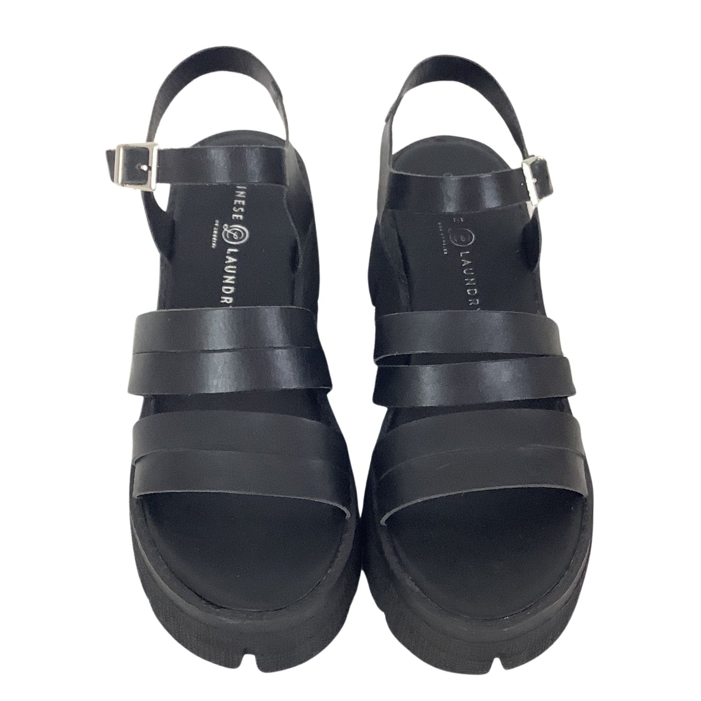 Chunky Black Sandals 9 / Black / Round