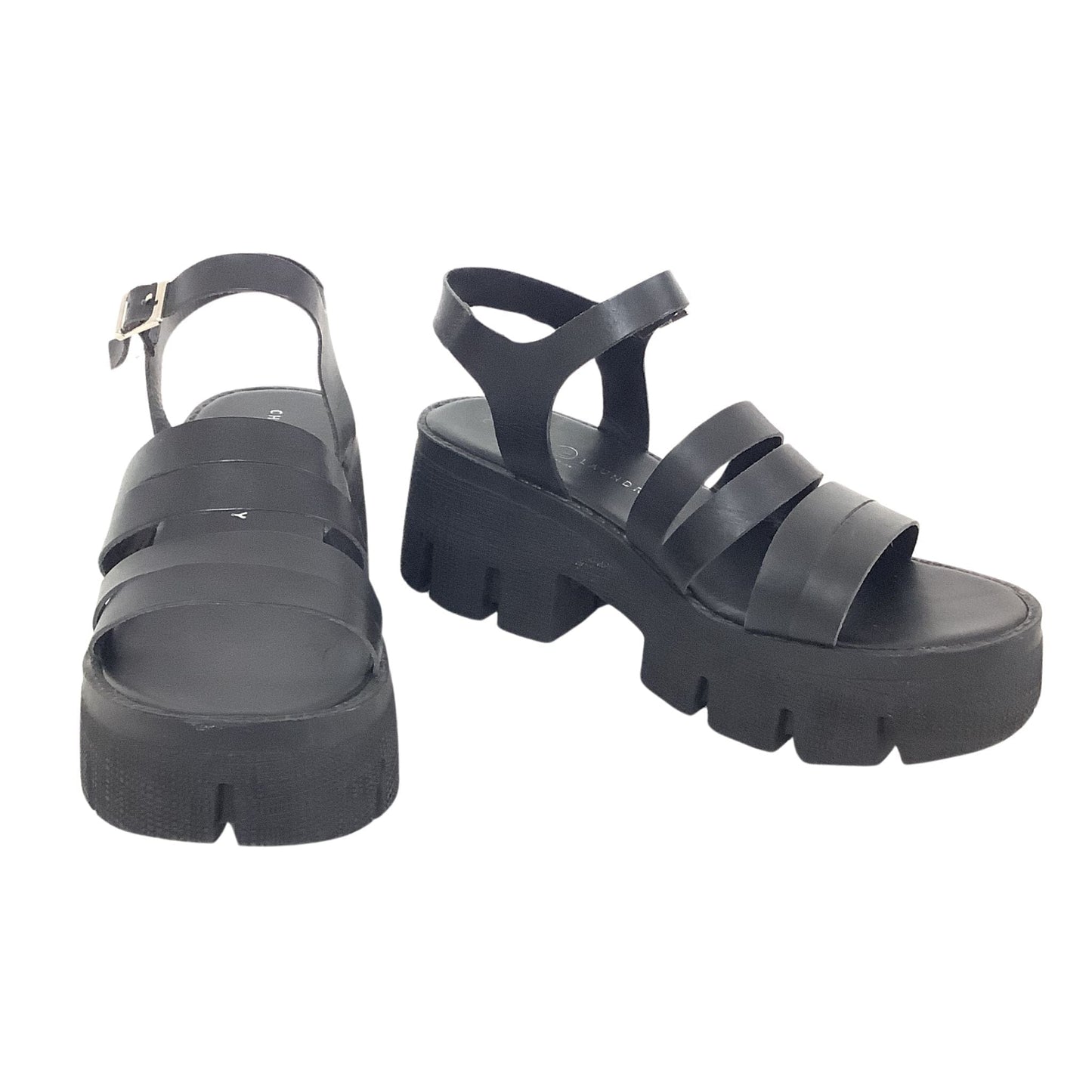 Chunky Black Sandals 9 / Black / Round