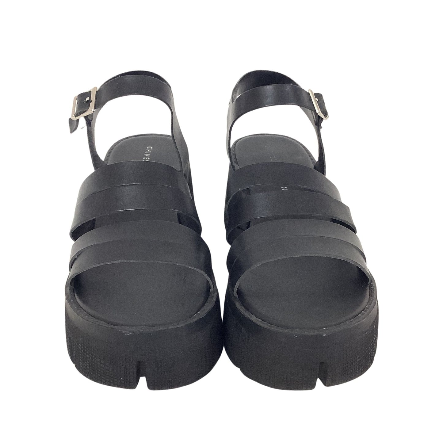 Chunky Black Sandals 9 / Black / Round