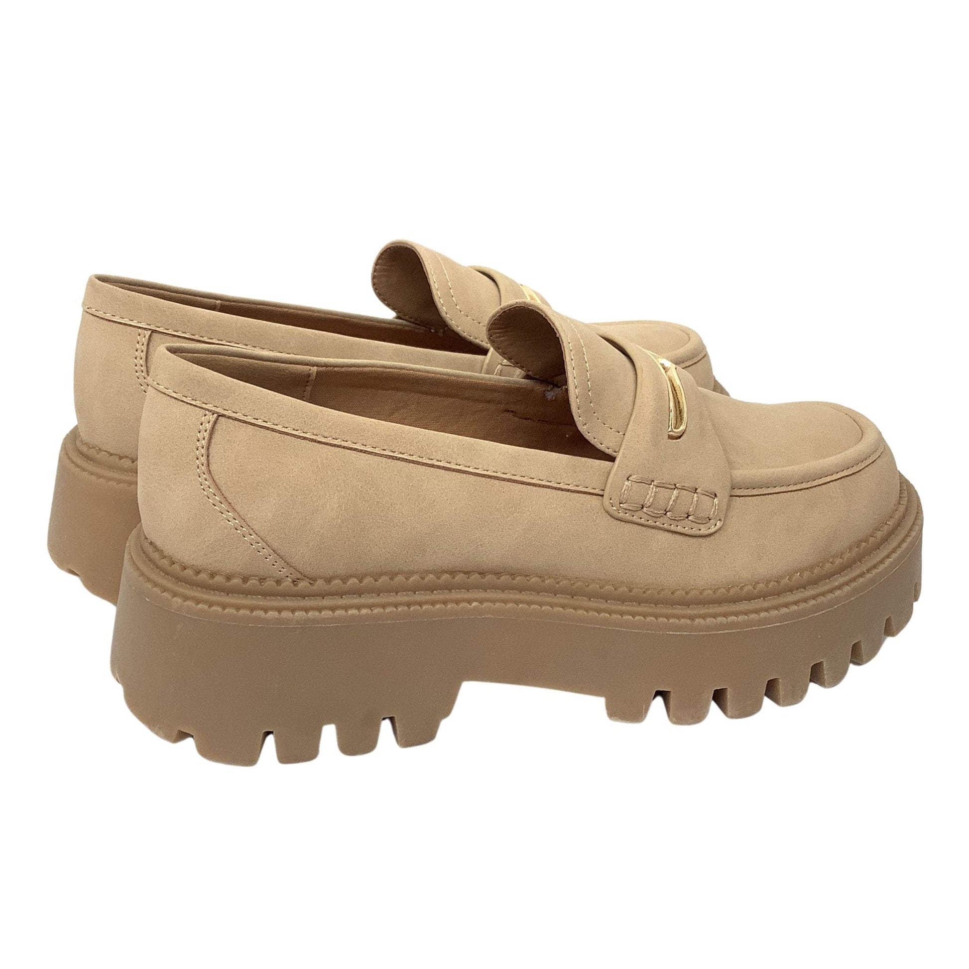 Chunky Lug Sole Loafers 6 / Tan / Casual