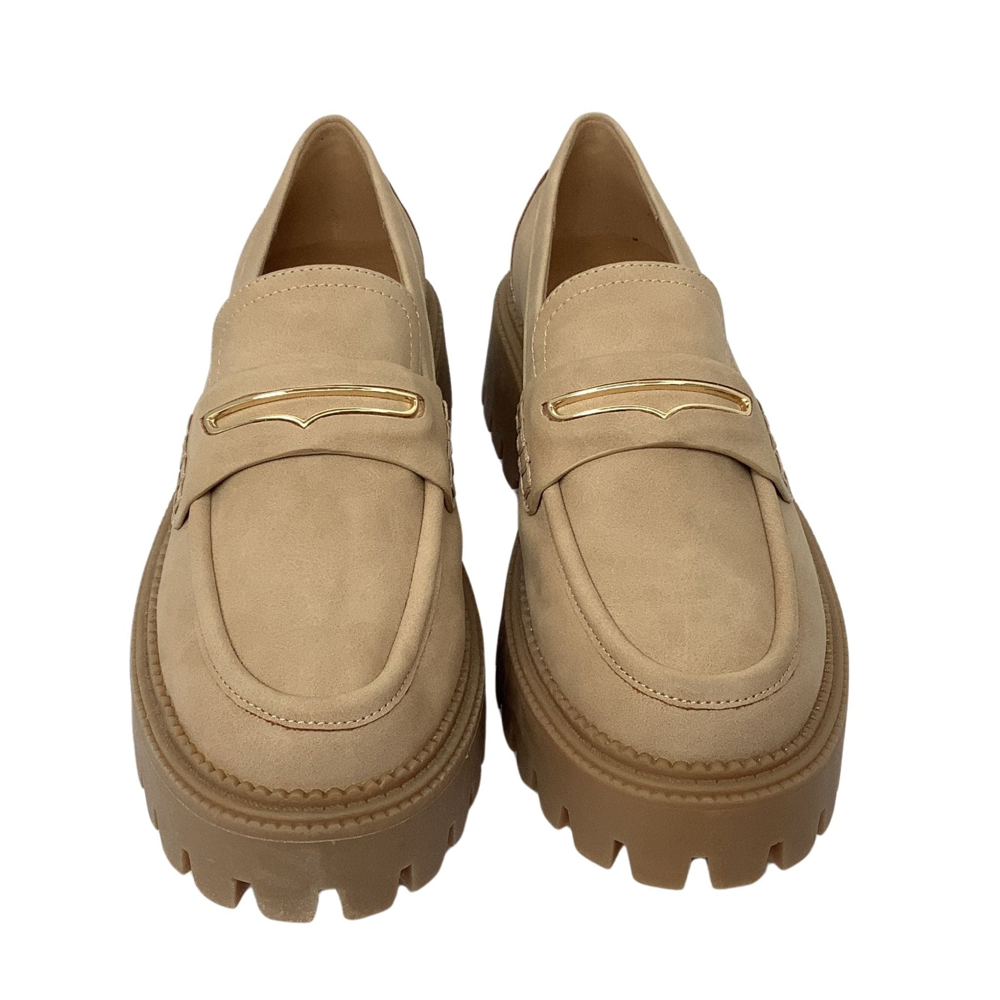 Chunky Lug Sole Loafers 6 / Tan / Casual