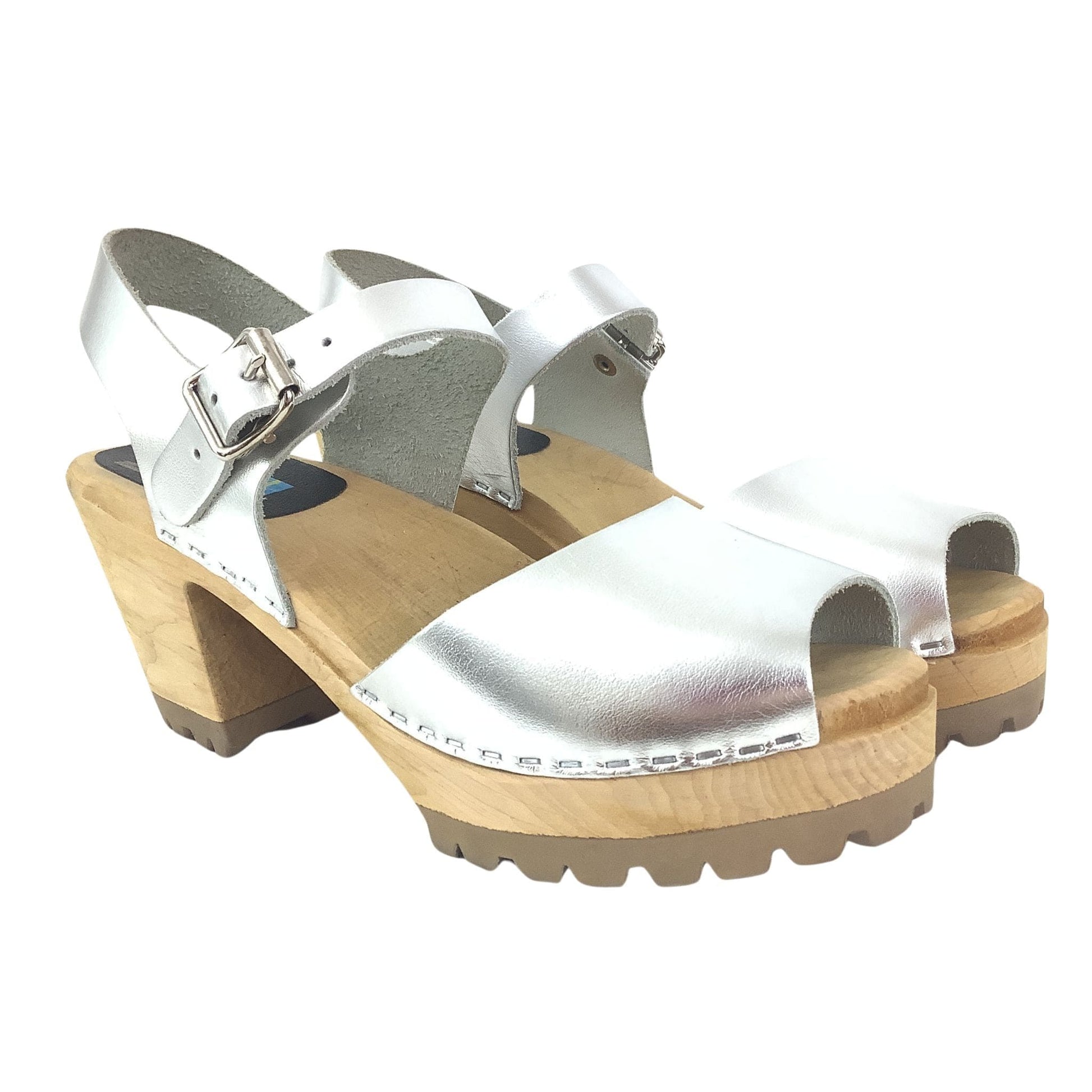 Chunky Metallic Sandals 9 / Silver / Y2K - Now