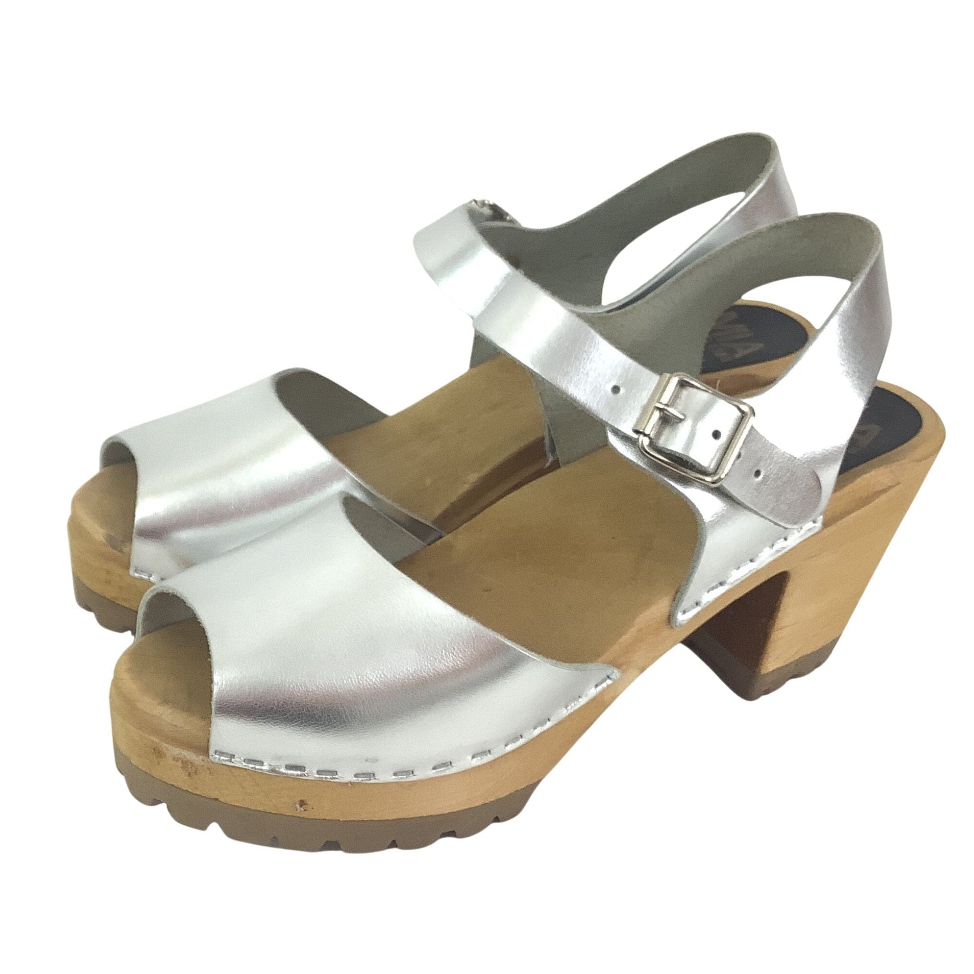 Chunky Metallic Sandals 9 / Silver / Y2K - Now