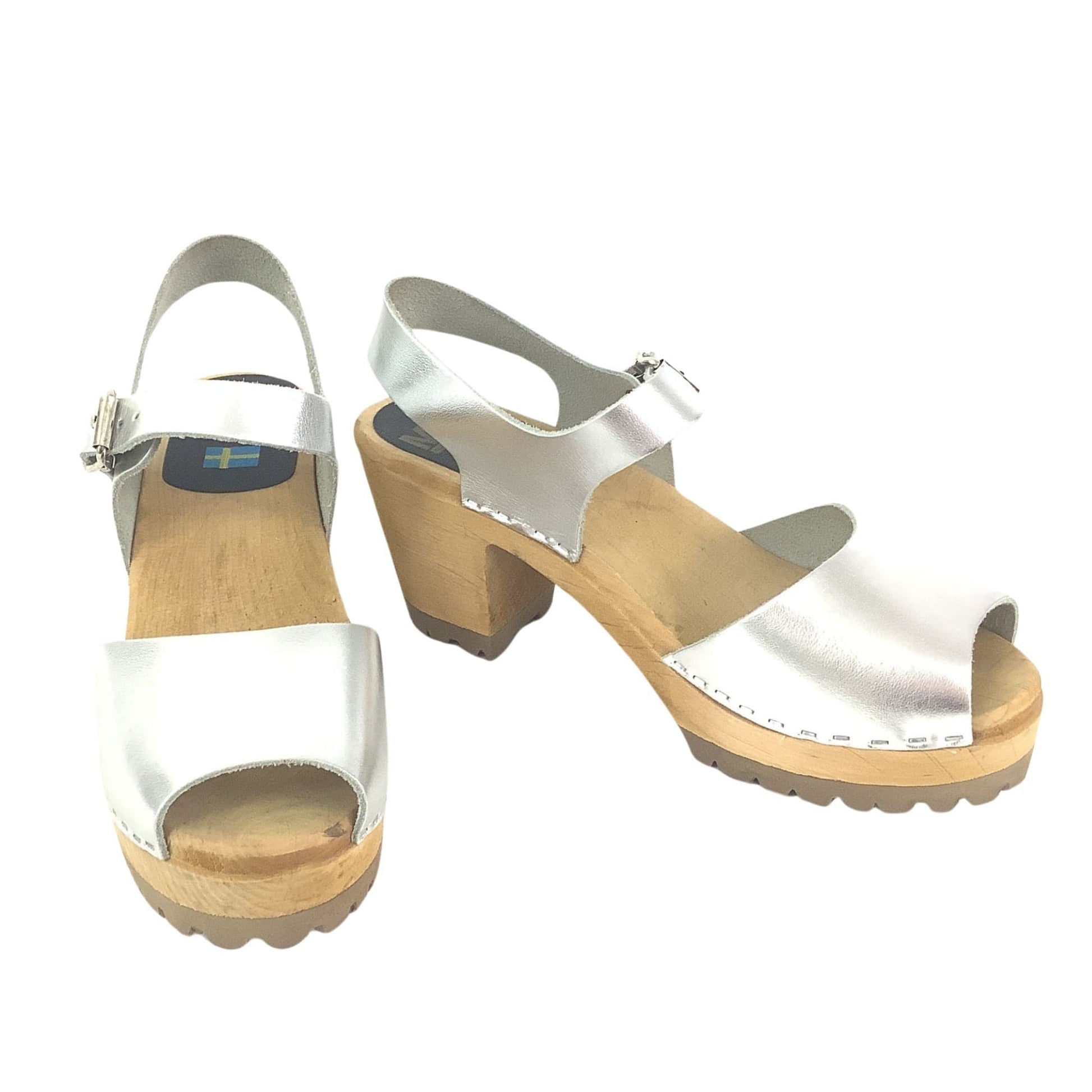 Chunky Metallic Sandals 9 / Silver / Y2K - Now