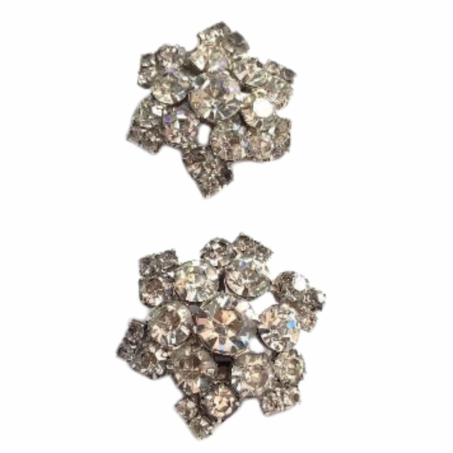 Clip-on Rhinestone Earrings Clear / Rhinestones / Vintage 1940s