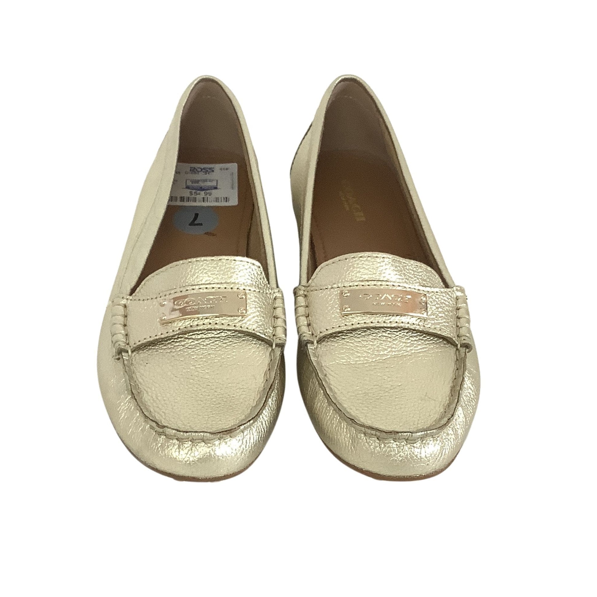 Coach Gold Loafers 7 / Gold / Casual