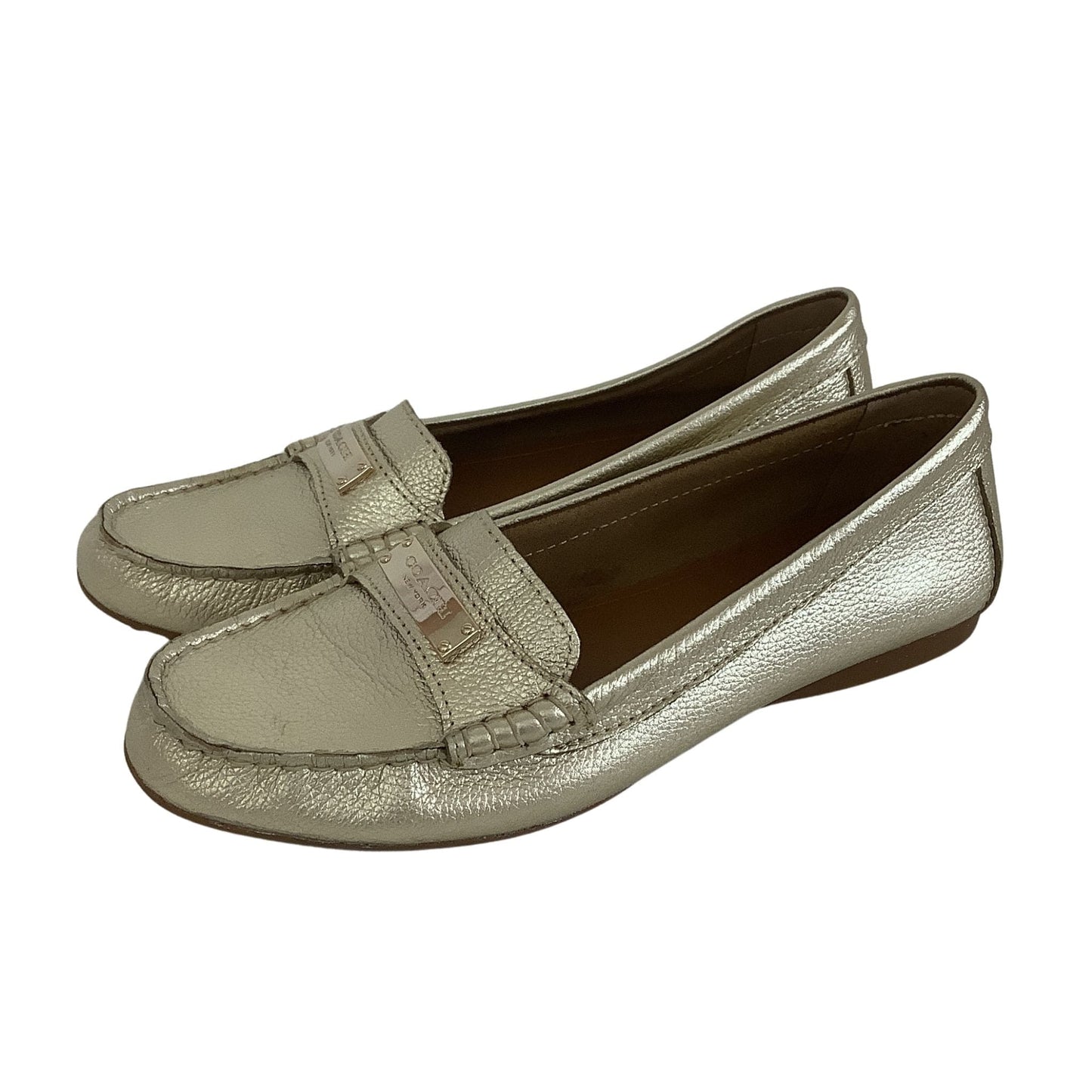 Coach Gold Loafers 7 / Gold / Casual