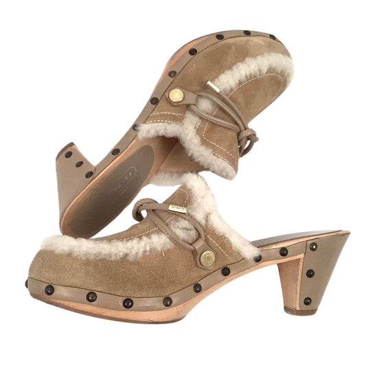 Coach Shearling Mules 7 / Tan / Chunky