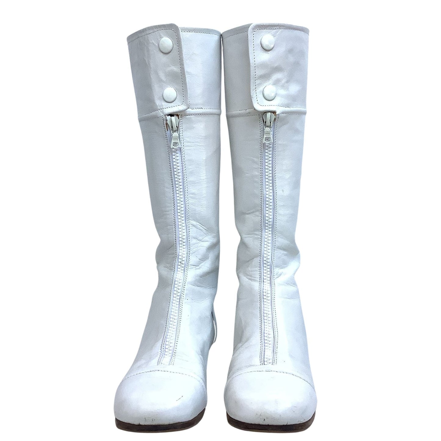 Courreges 1960s Boots 6.5 / White / Mod