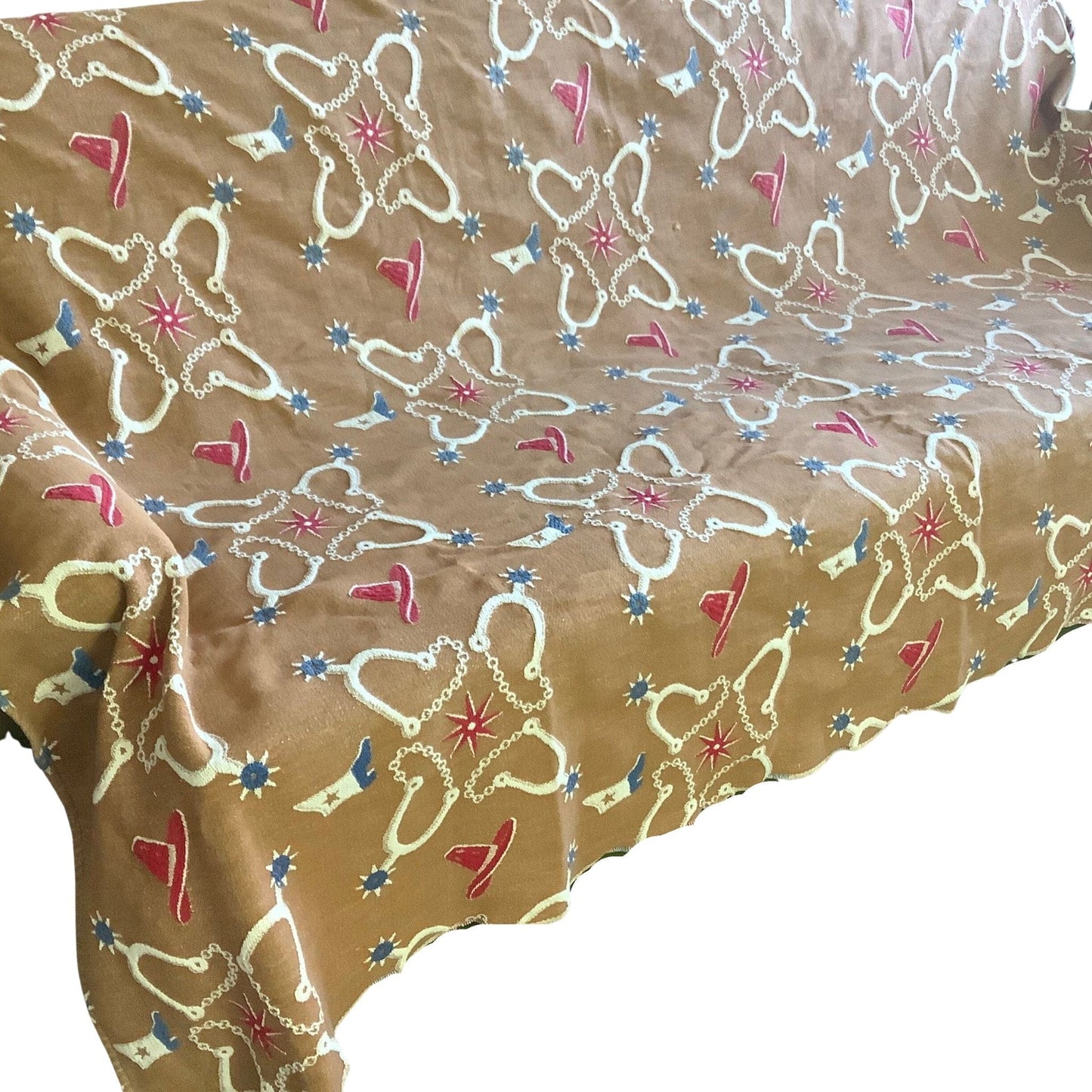 VTG Cowboy Cutter Bedspread Multi / Cotton / Vintage 1950s