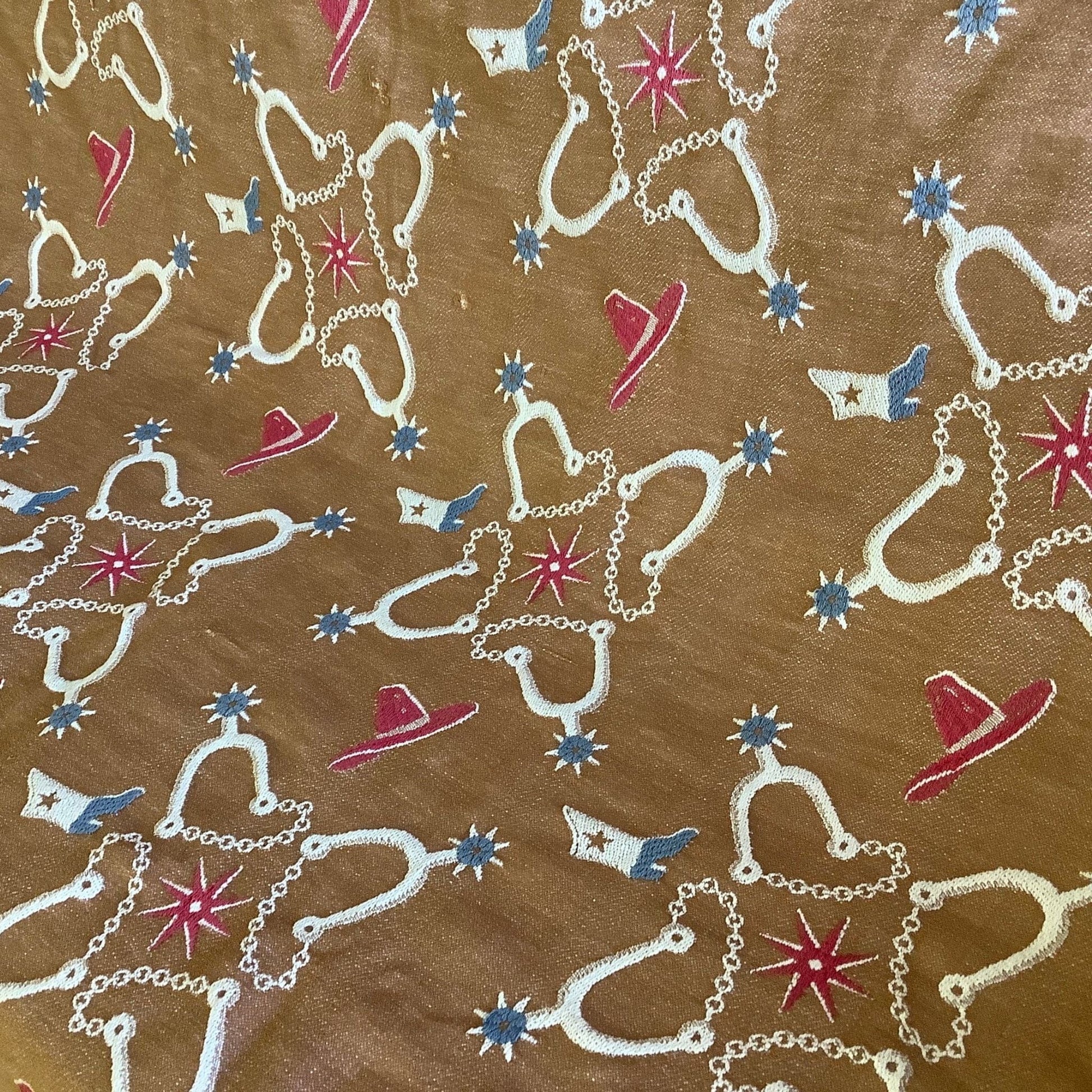 VTG Cowboy Cutter Bedspread Multi / Cotton / Vintage 1950s