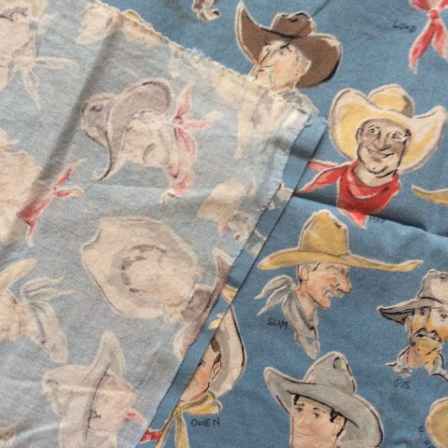 Cowboys Vintage Fabric Multi / Cotton / Vintage 1990s