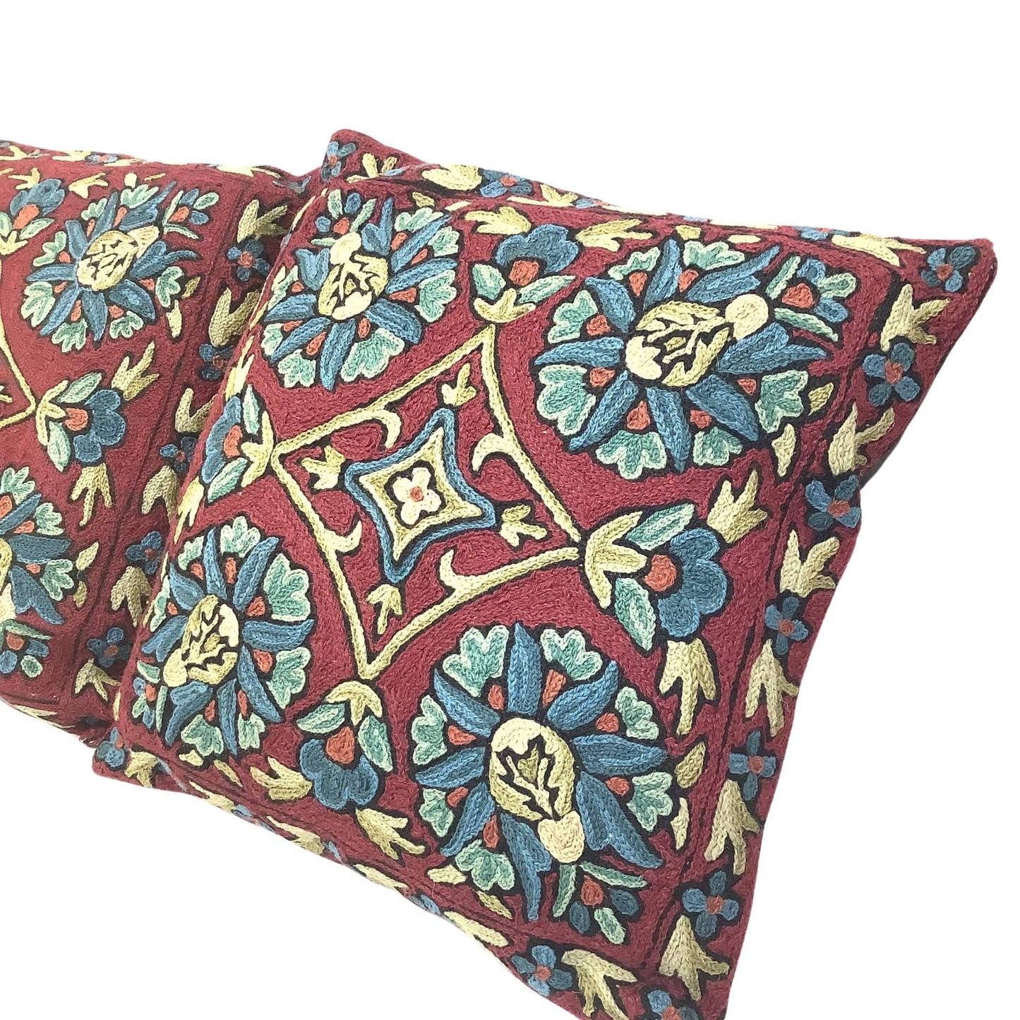Crewel Embroidered Pillows Multi / Mixed / Classic