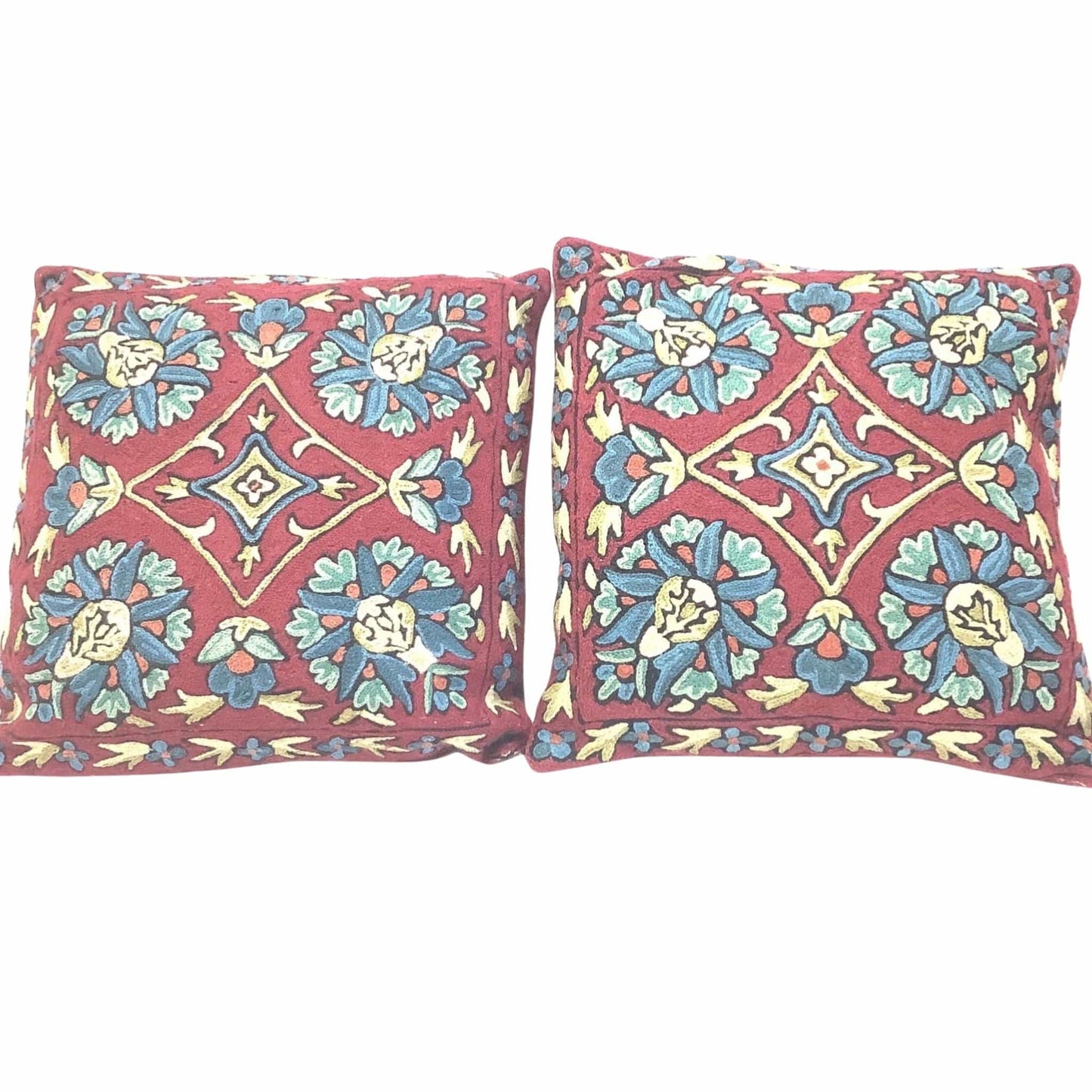 Crewel Embroidered Pillows Multi / Mixed / Classic