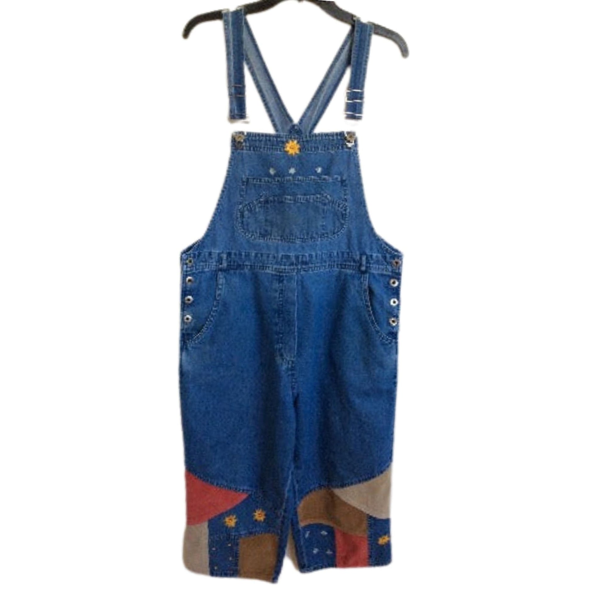 Cropped Denim Overalls Medium / Blue / Vintage 1990s