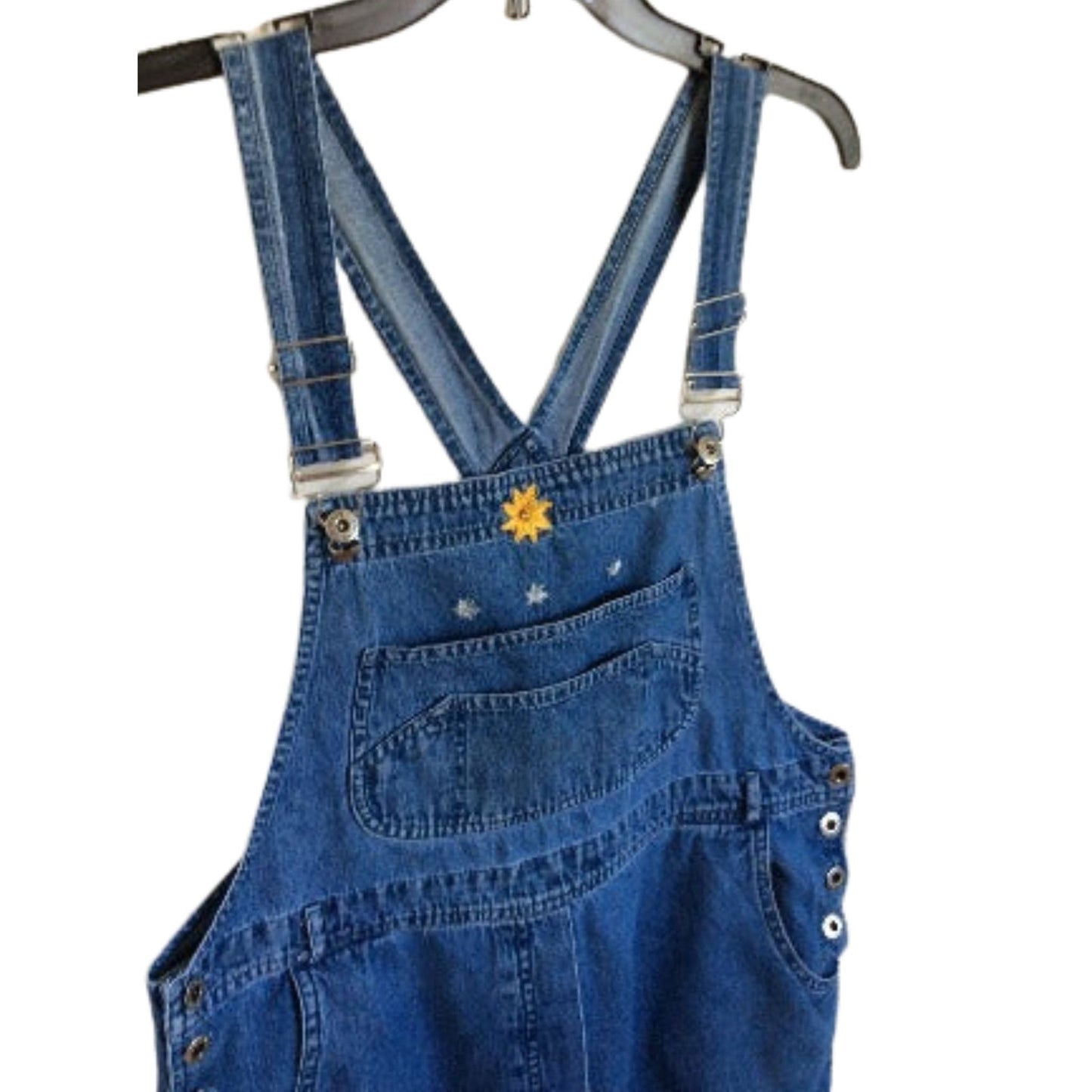 Cropped Denim Overalls Medium / Blue / Vintage 1990s