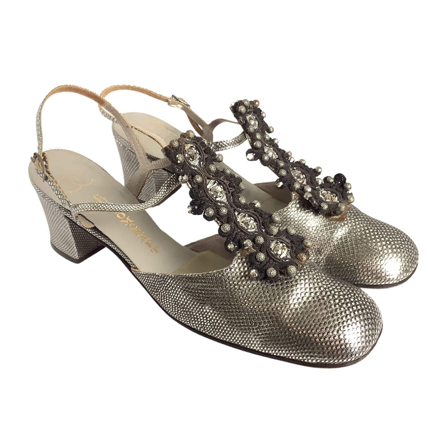 Customcraft Silver Heels 8 / Silver / Vintage 1960s