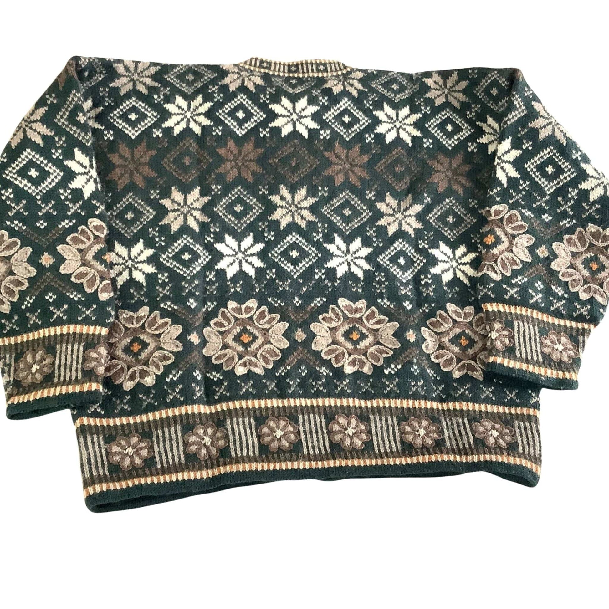 Dale of Norway Cardigan Large / Green / Vintage 1990s