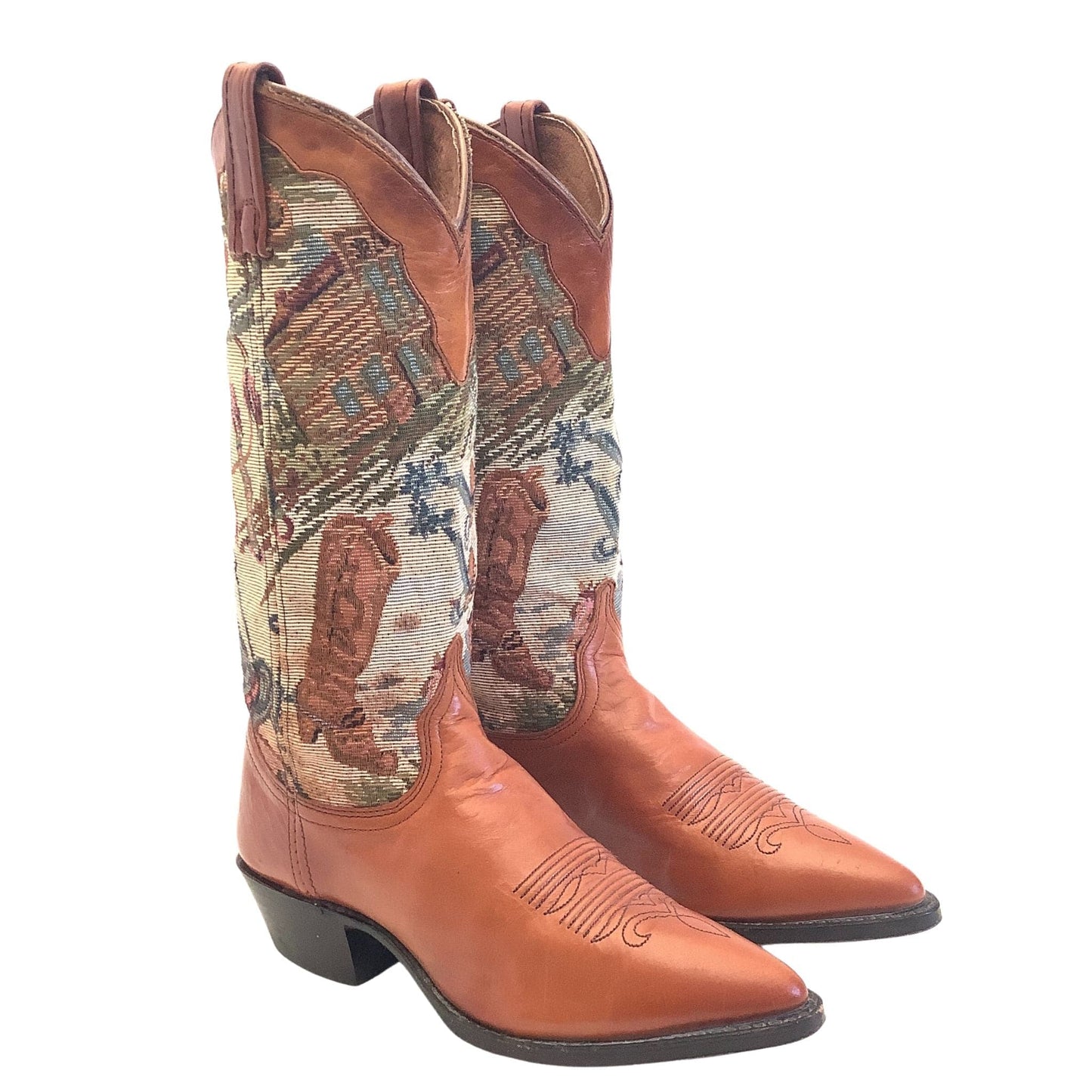Dan Post Cowboy Boots 6.5 / Multi / Vintage 1970s