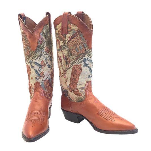 Dan Post Cowboy Boots 6.5 / Multi / Vintage 1970s