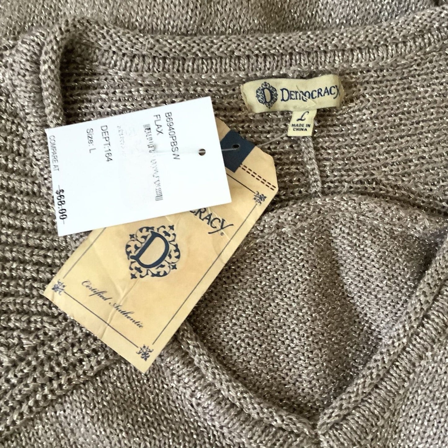 Democracy Gold Knit Pullover Medium / Gold / Y2K - Now