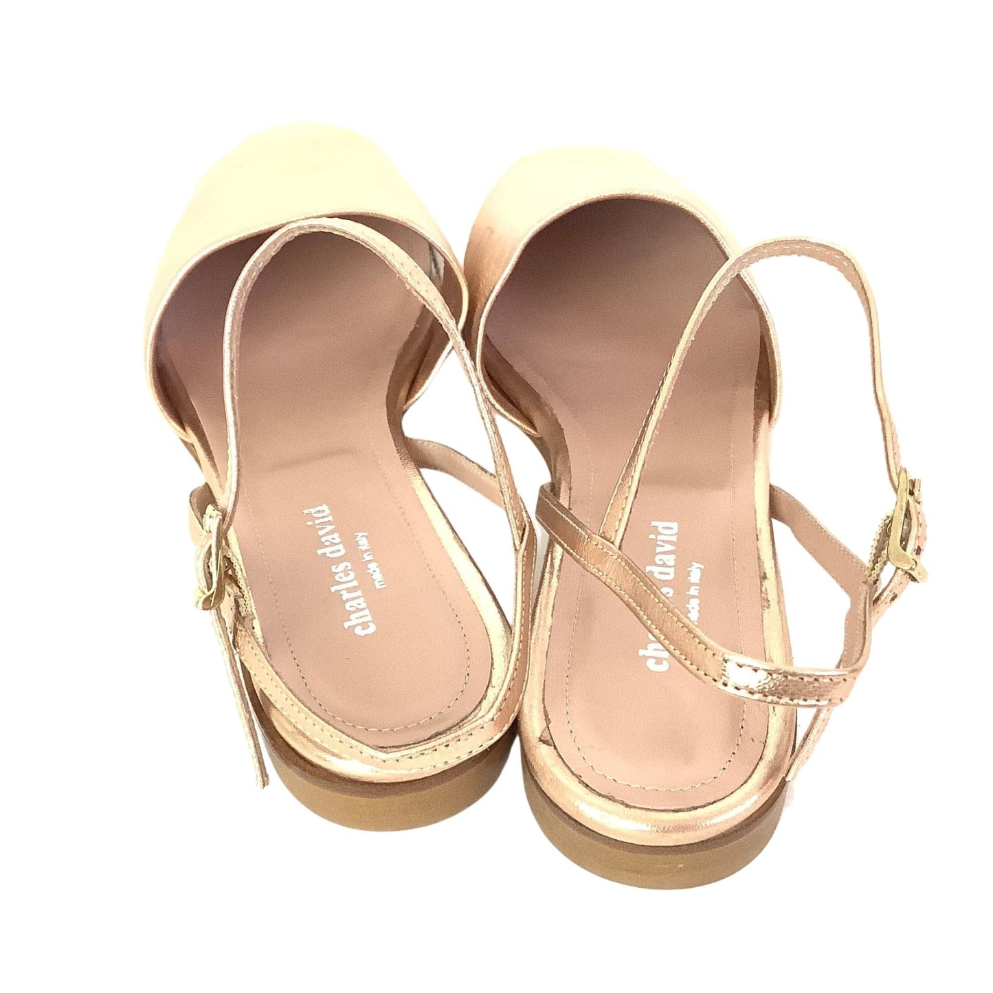 Designer Pink Gold Flats 8.5 / Gold / Classic