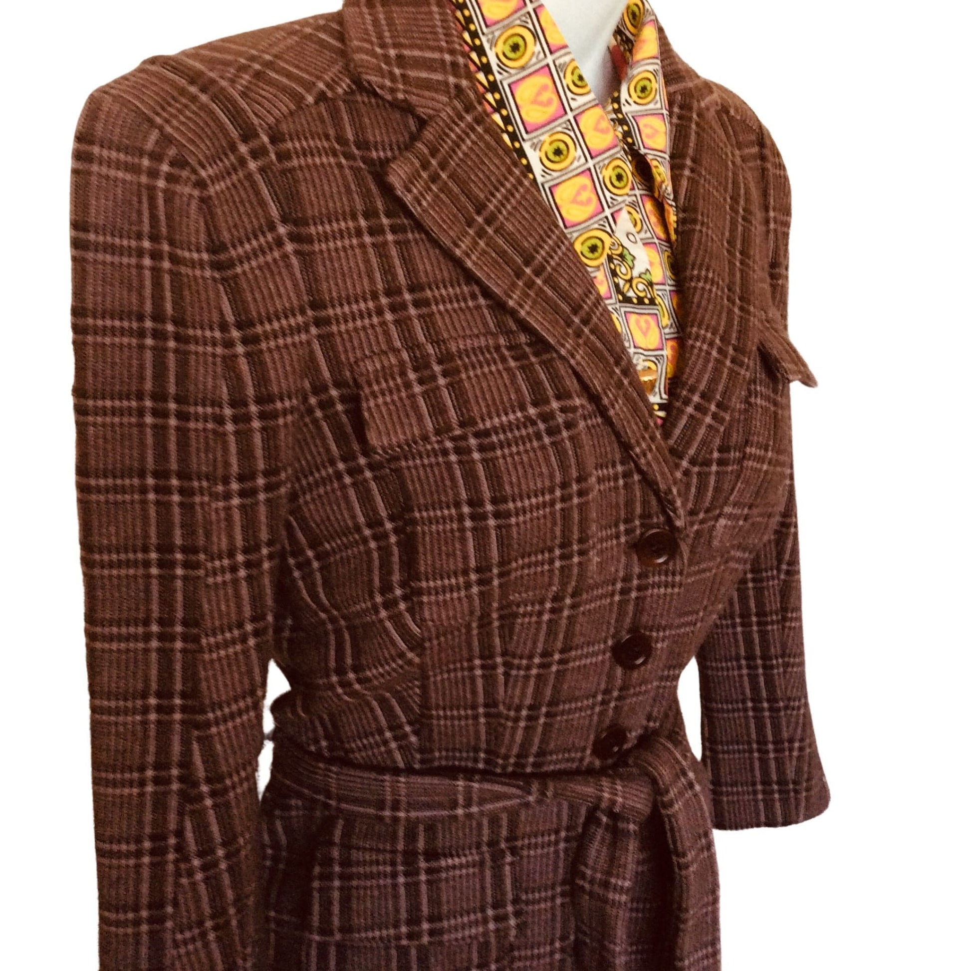 Diane Von Furstenberg Suit Extra Small / Brown / Vintage 1980s