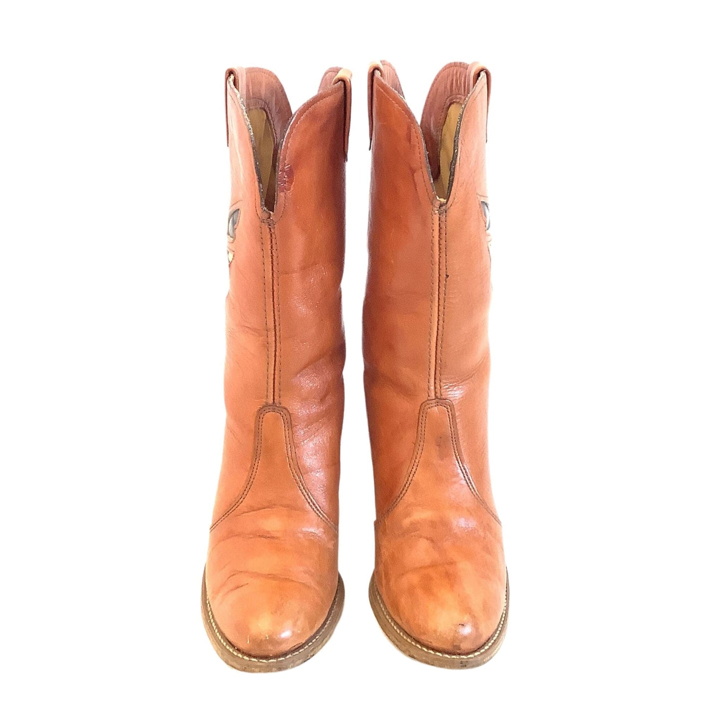 Dingo Butterfly Boots 7 / Tan / Vintage 1980s