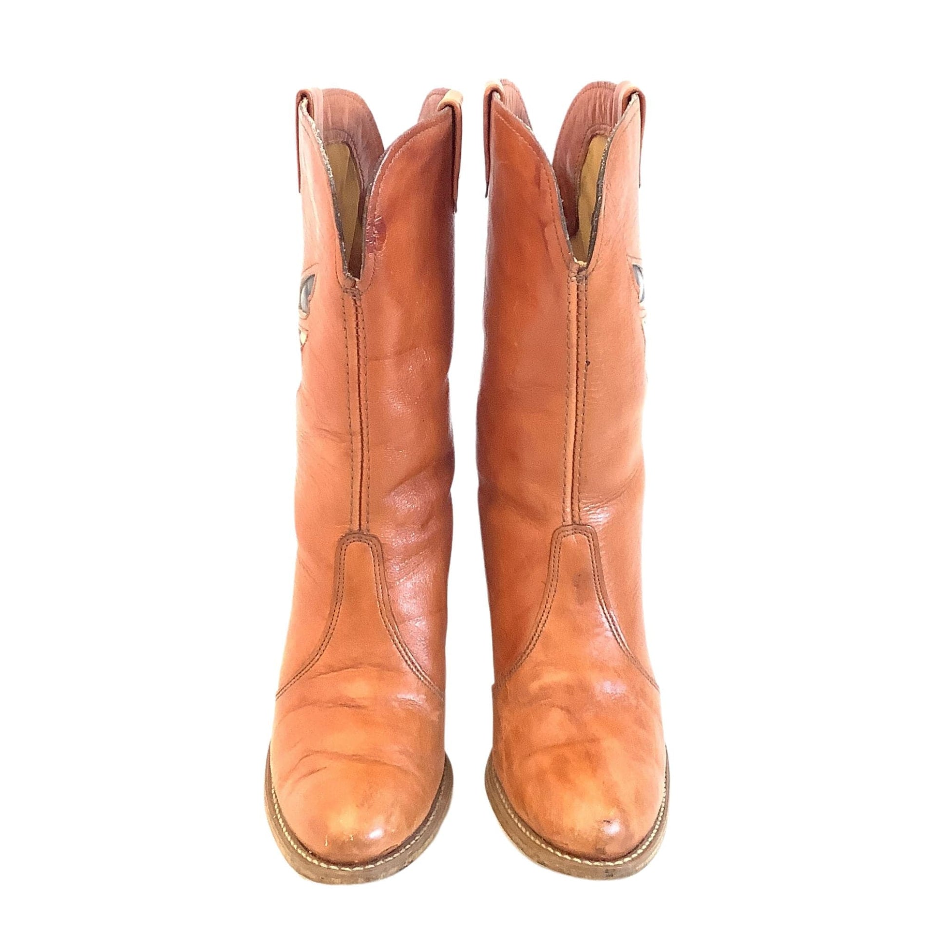 Dingo Butterfly Boots 7 / Tan / Vintage 1980s