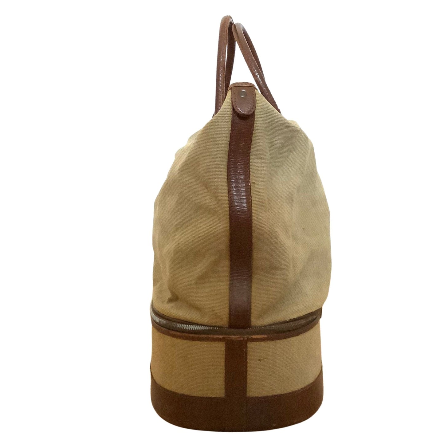 Dinoffer Luggage Travel Bag Tan / Canvas / Vintage 1940s