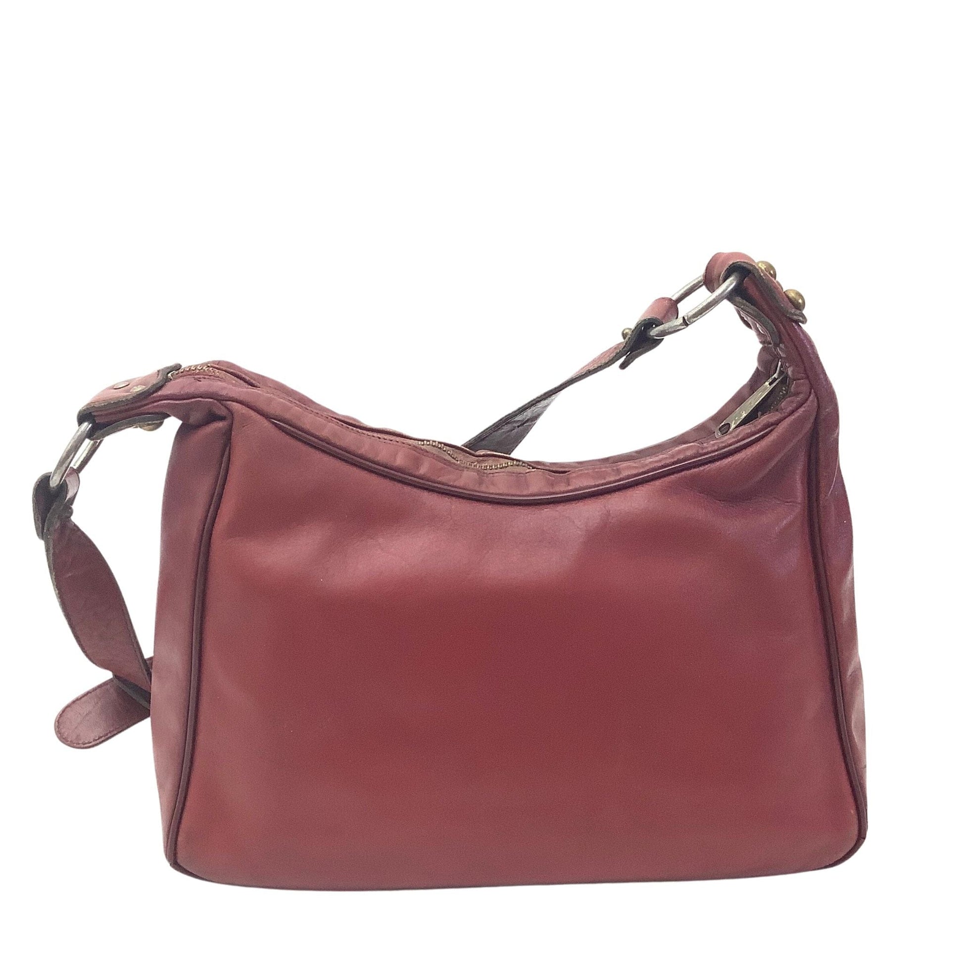 Distressed Aigner Bag Burgundy / Leather / Vintage 1970s