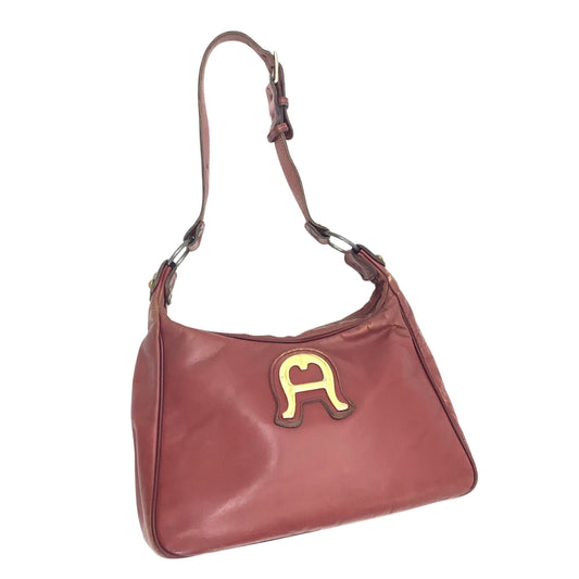 Distressed Etienne Handbag Oxblood / Leather / Vintage 1970s