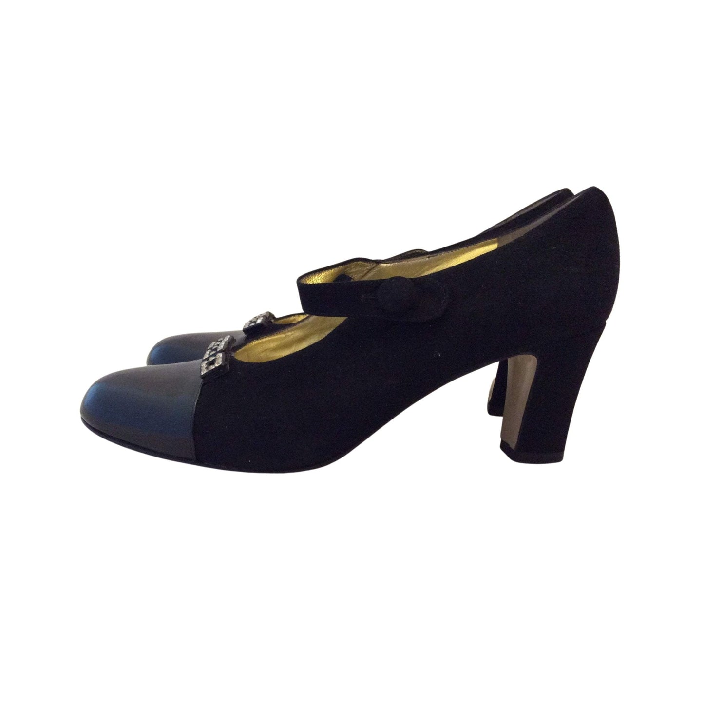 Elegant Mary Jane Heels 6.5 / Black / Vintage 1990s