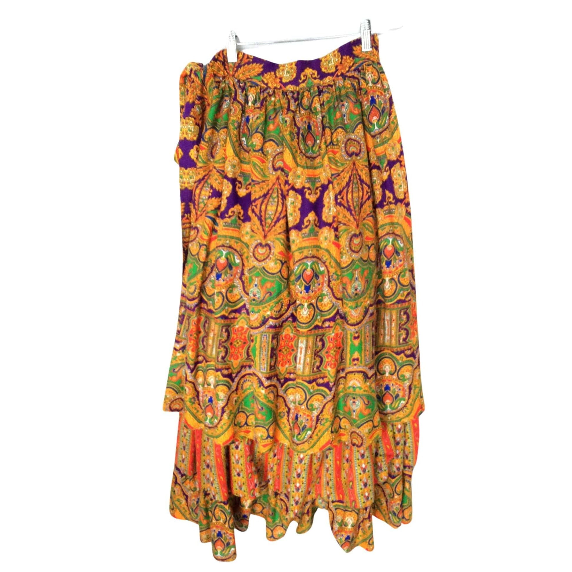 Ellen Tracy Maxi Boho Skirt Extra Small / Multi / Vintage 1970s