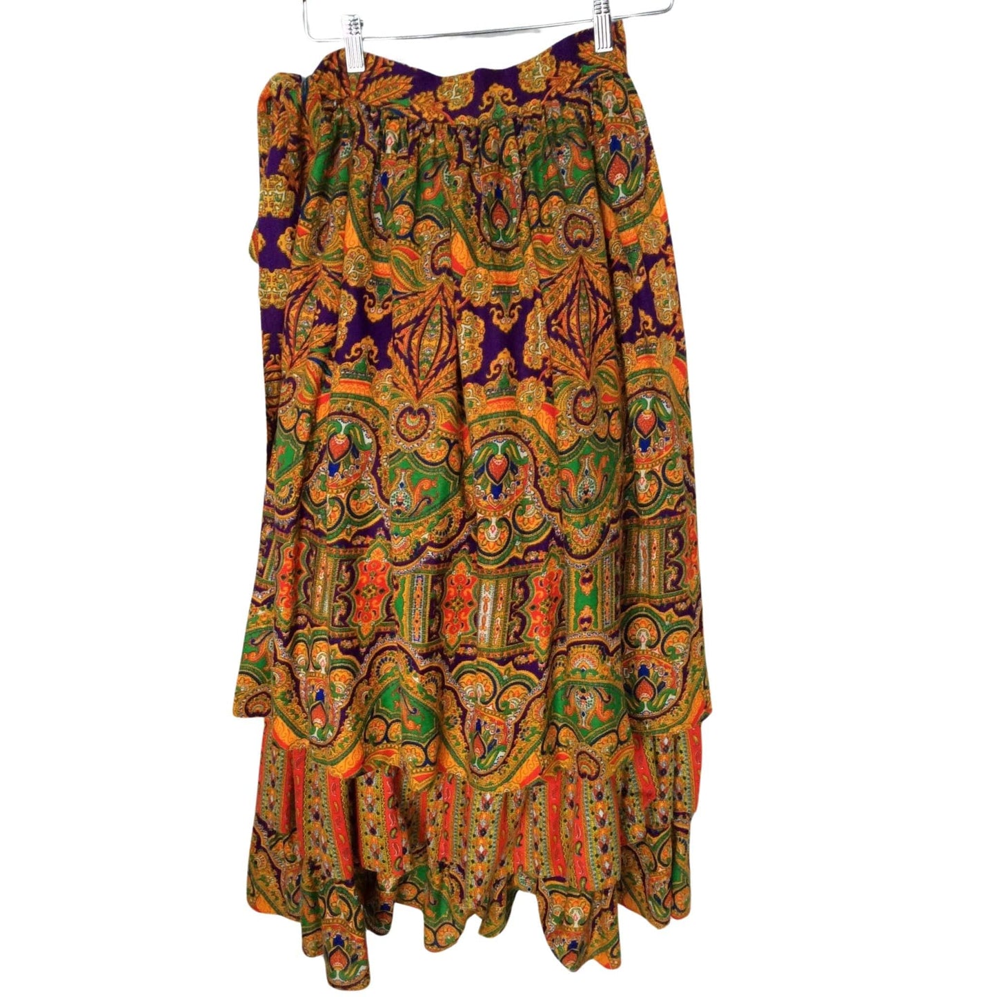 Ellen Tracy Maxi Boho Skirt Extra Small / Multi / Vintage 1970s