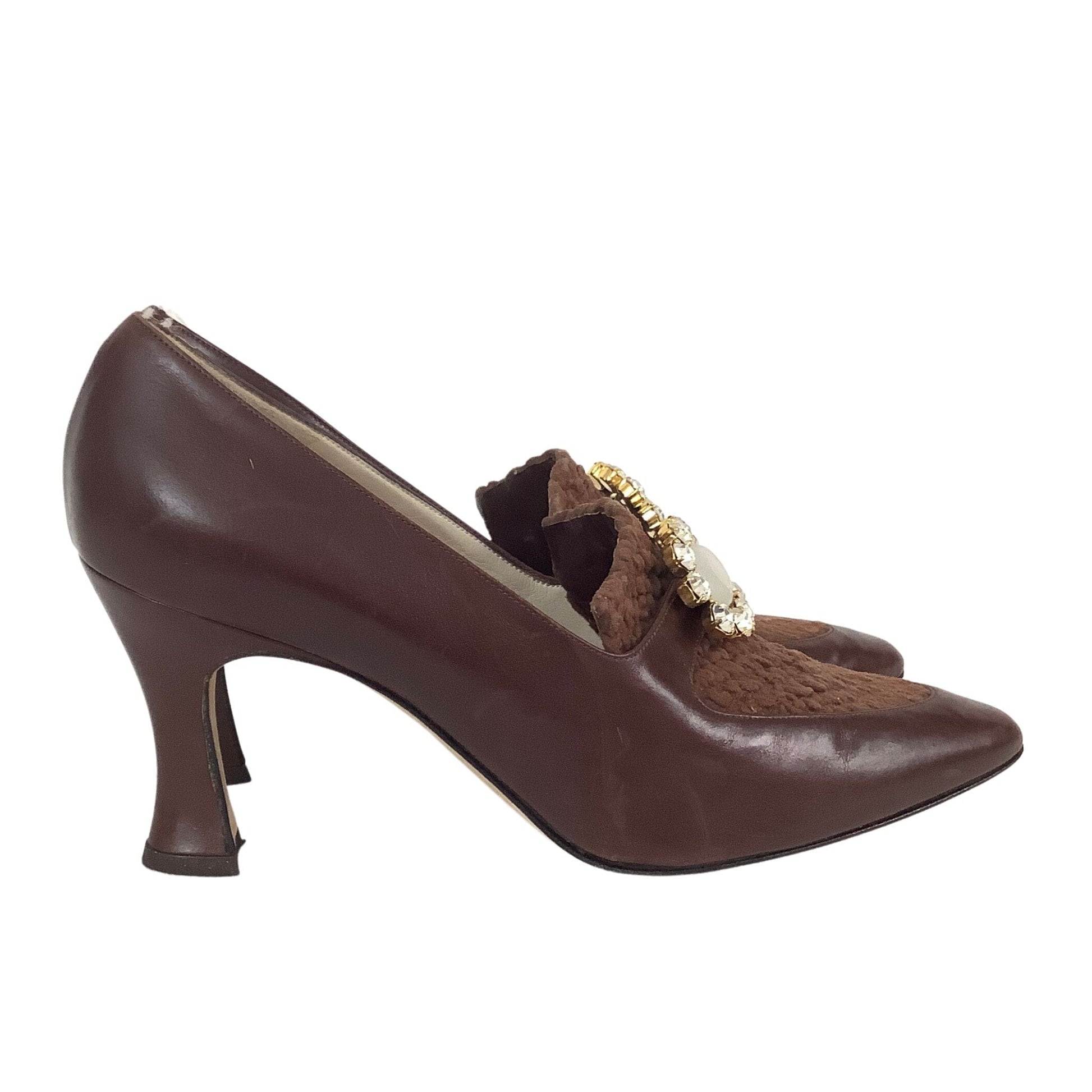 Embellished Bally Heels 8 / Brown / Y2K - Now